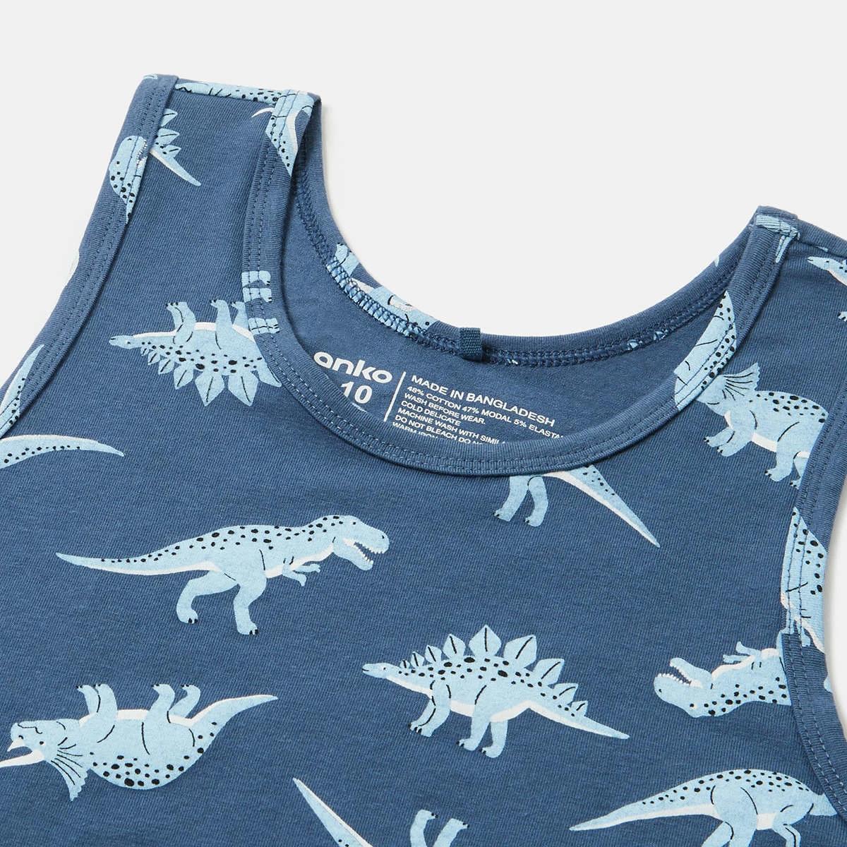 3 3 Pack Super Soft Singlets Dino, 3 of 6