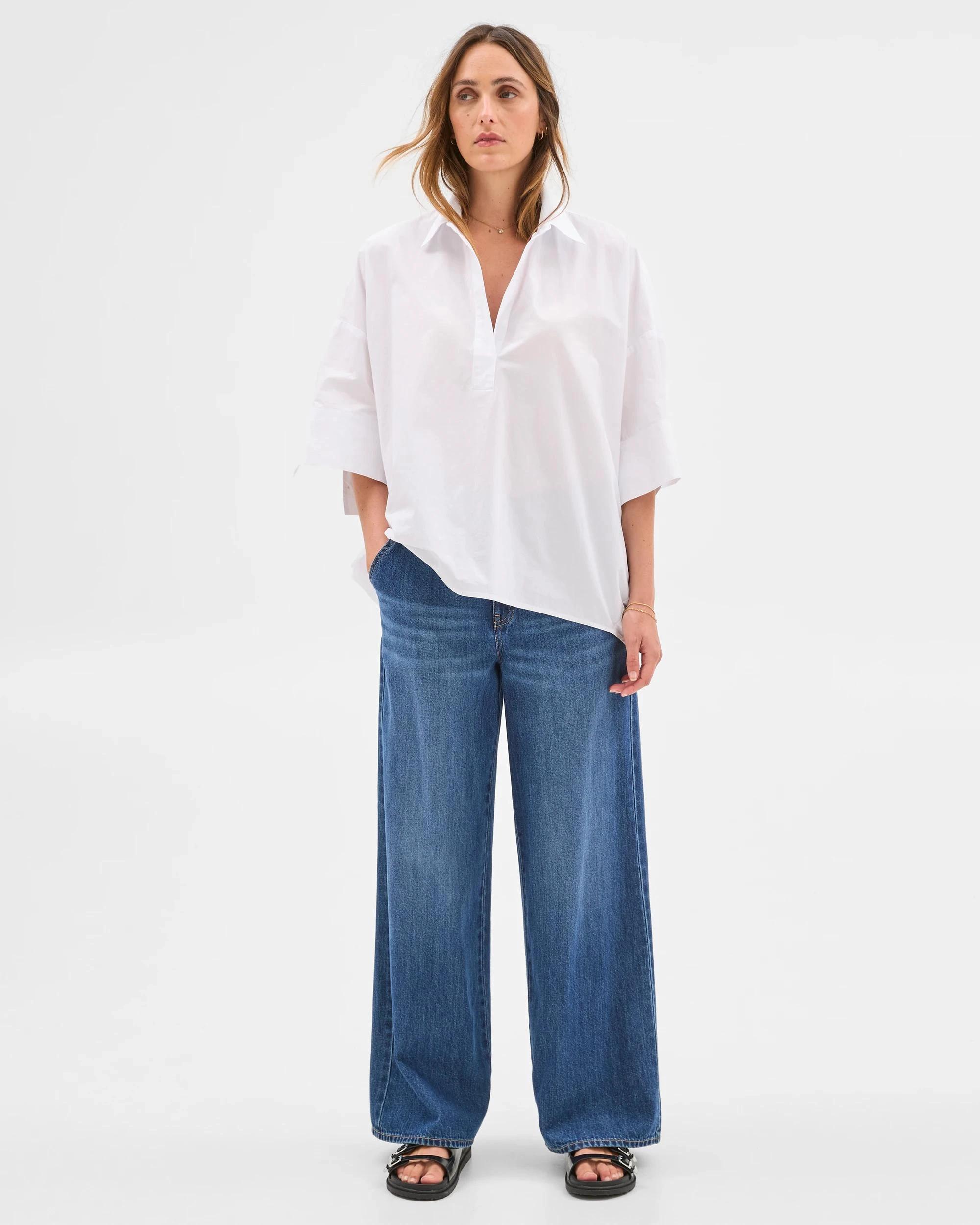 3 Target Australian Cotton Short Sleeve Popover Shirt WHITE, 3 of 6