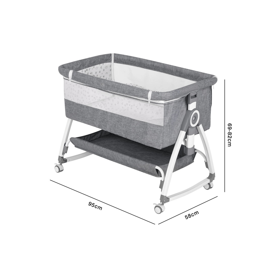 2 Advwin Baby Cot Crib Grey, 2 of 9