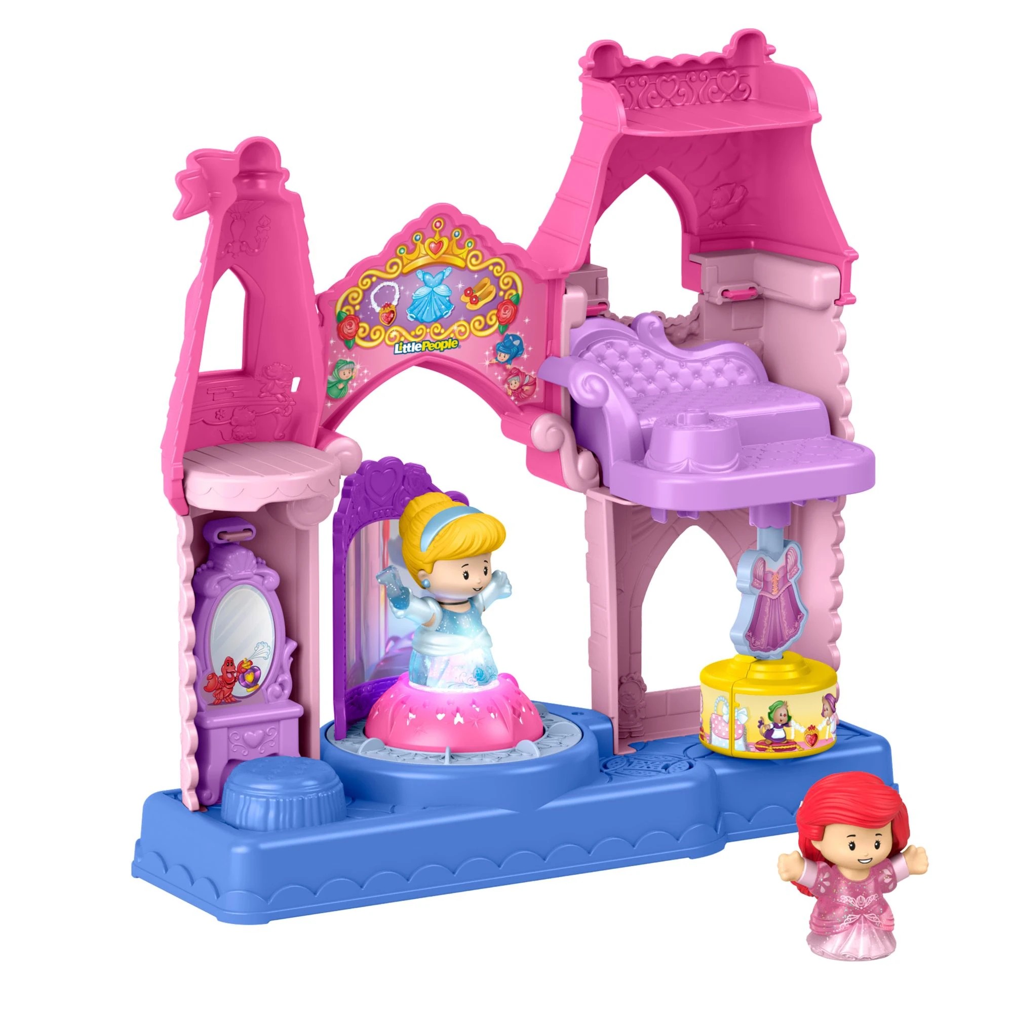 3 Fisher-Price Little People Disney Princess Shimmer & Glow Dress Shop Playset, 3 of 7