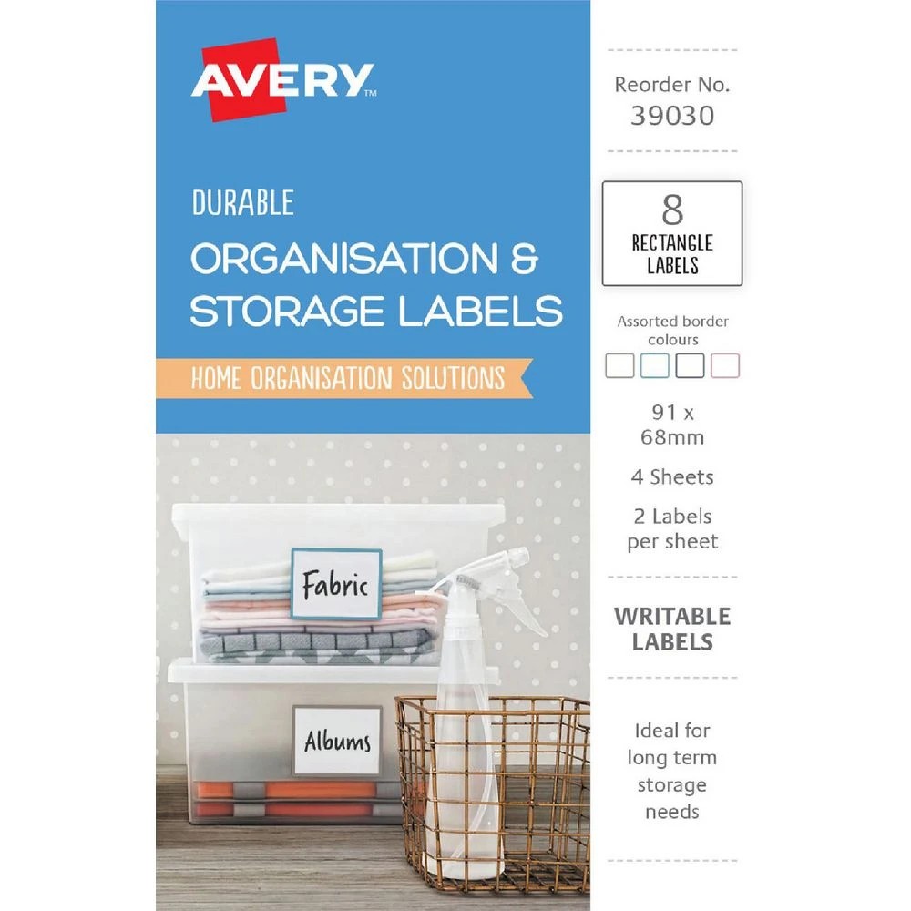 1 Avery Rectangle Labels Assorted 8 Pack, 1 of 2