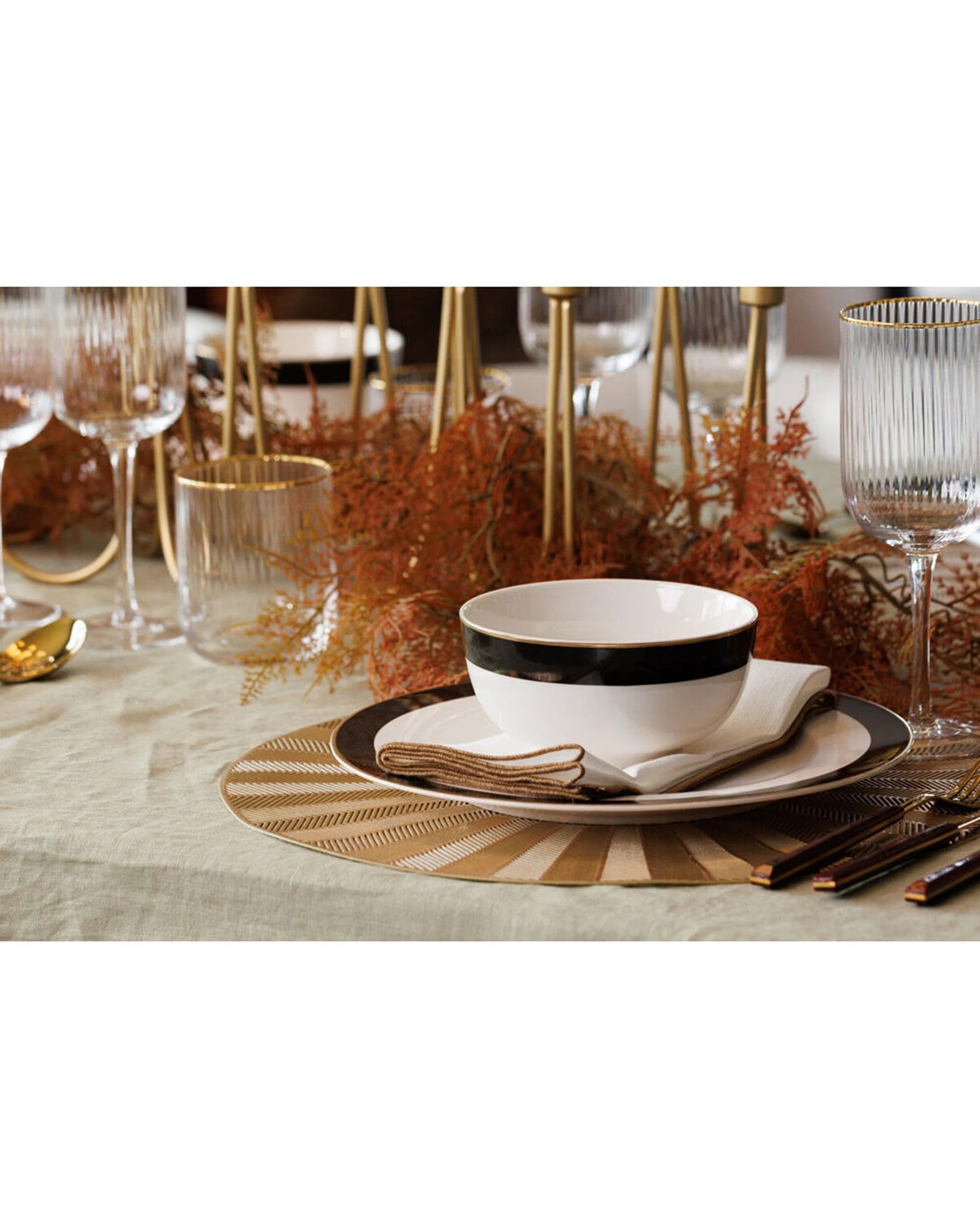 3 Mikasa 4pc Round PU Kitchen Table Placemat Set - Gold, 3 of 7
