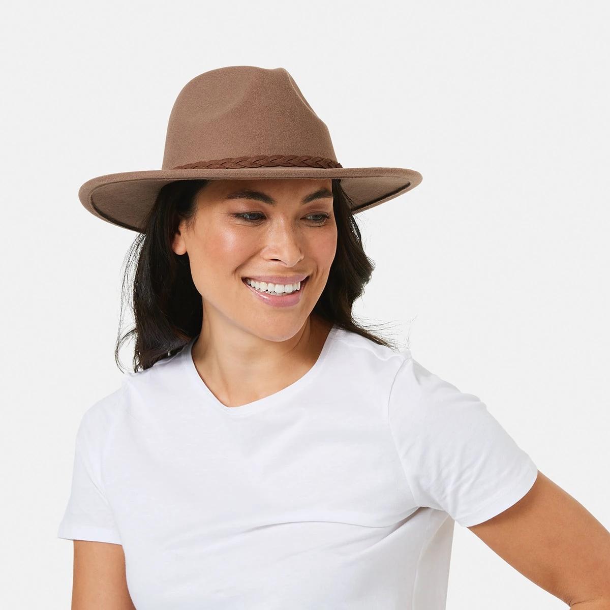 4 Fedora Hat with Statement Band Choc Braid, 4 of 4
