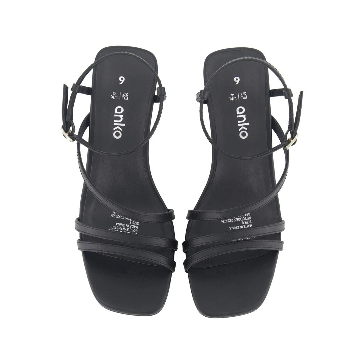 4 Strappy Heel Sandals Black, 4 of 6