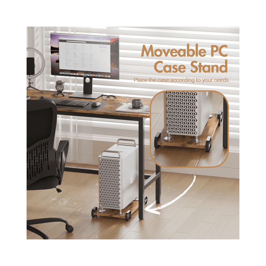 6 Advwin L-shaped Corner Desk With Laptop Stand Workstation Home Work Computer Desk Office Table, 6 of 9