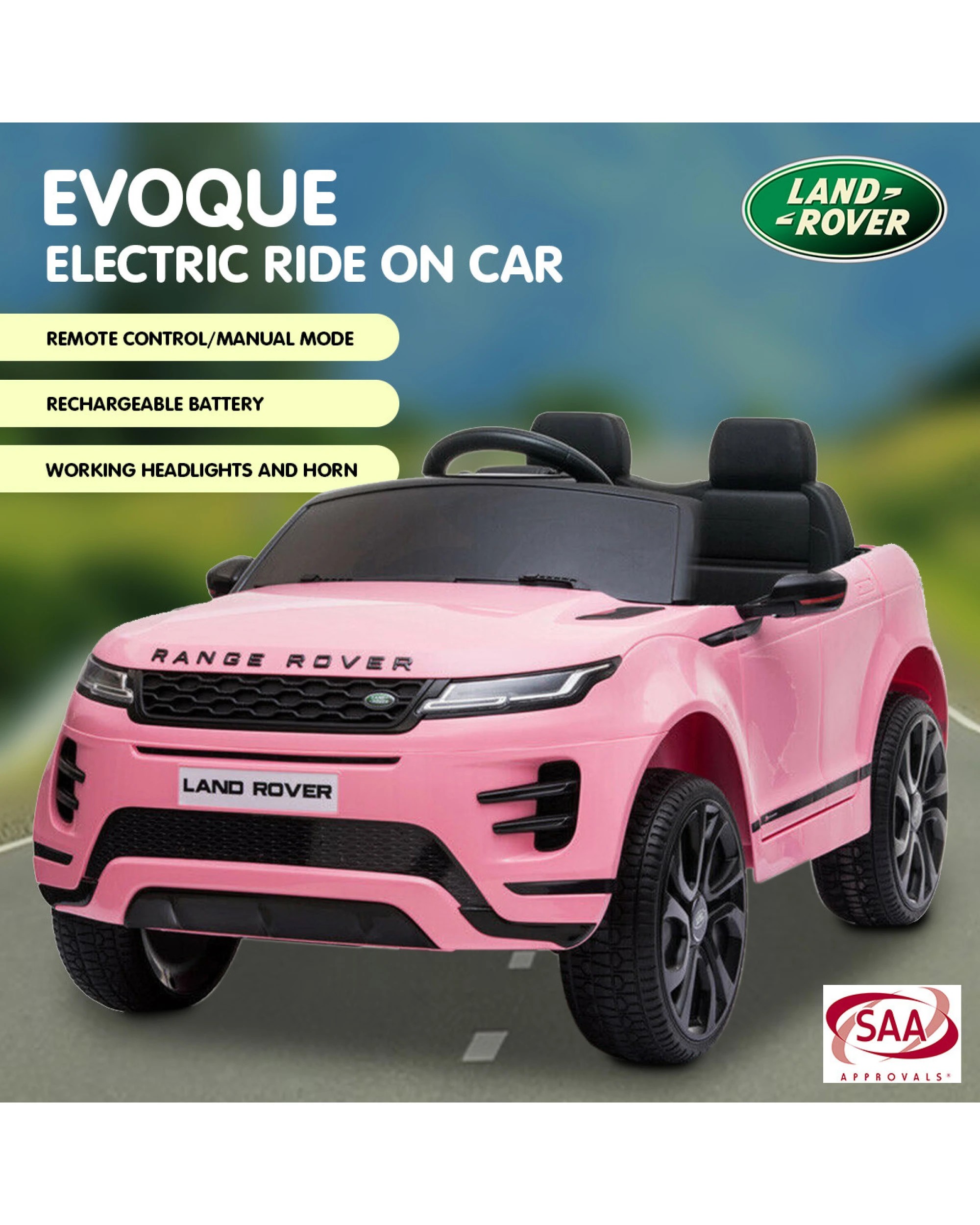 6 Kahuna Land Rover Licensed Kids Electric Ride On Car Remote Control - Pink, 6 of 10