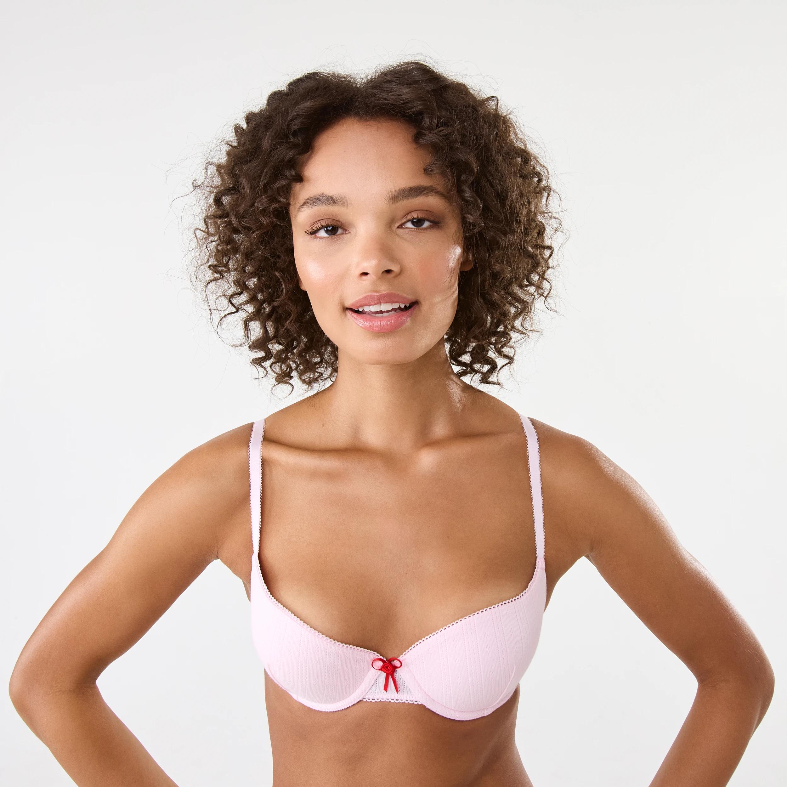 4 2 Pack Pointelle Print Push-Up Bra Heart Lock, 4 of 10