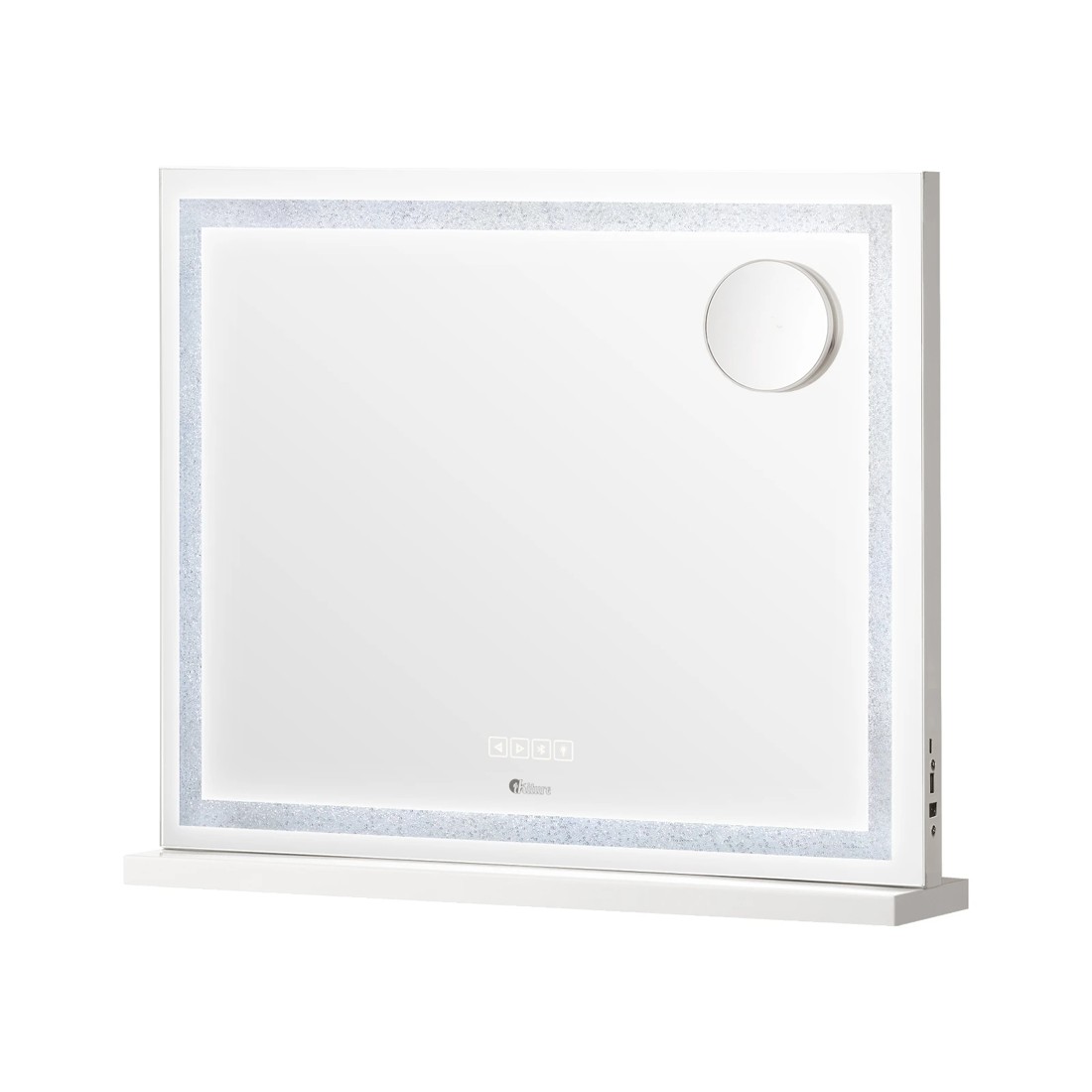 1 Oikiture Bluetooth Hollywood Led Makeup Mirror 58x49cm Crystal Vanity Mirrors
 - White, 1 of 7