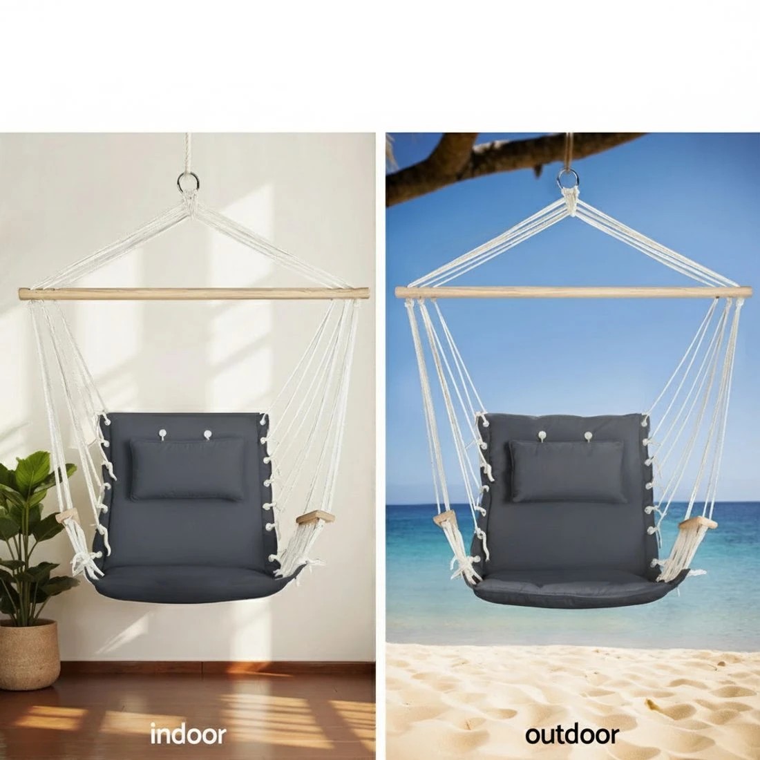 4 Gardeon Hammock Chair with Heavy Duty Steel Stand - - Multi, 4 of 6