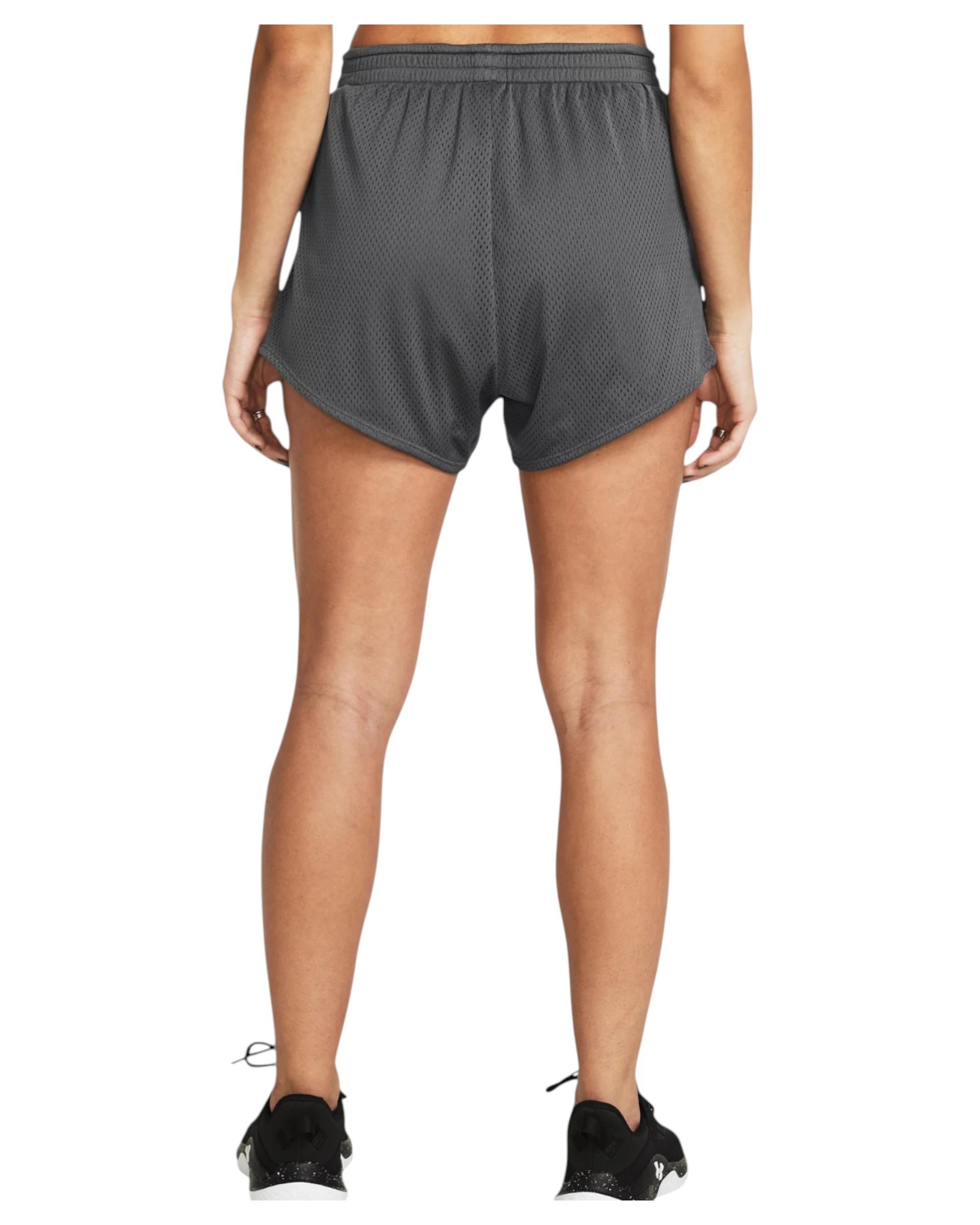 4 Under Armour Women Tech Mesh 3 Inch Charcoal Athletic Shorts CHARCOAL, 4 of 6