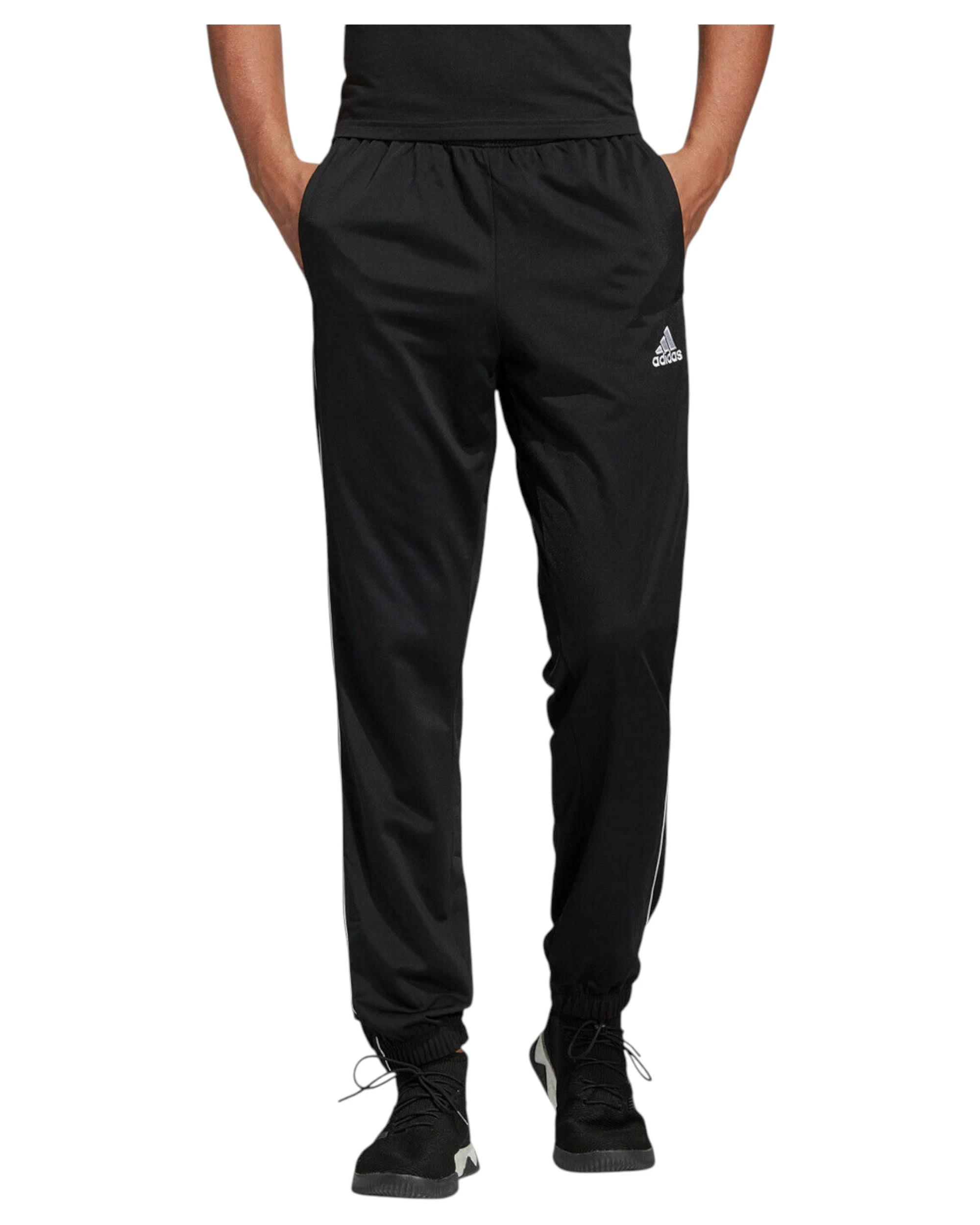 3 Adidas 3 Pack Mens Core 18 Tracksuit Bottoms Track Pants BLACK, 3 of 4