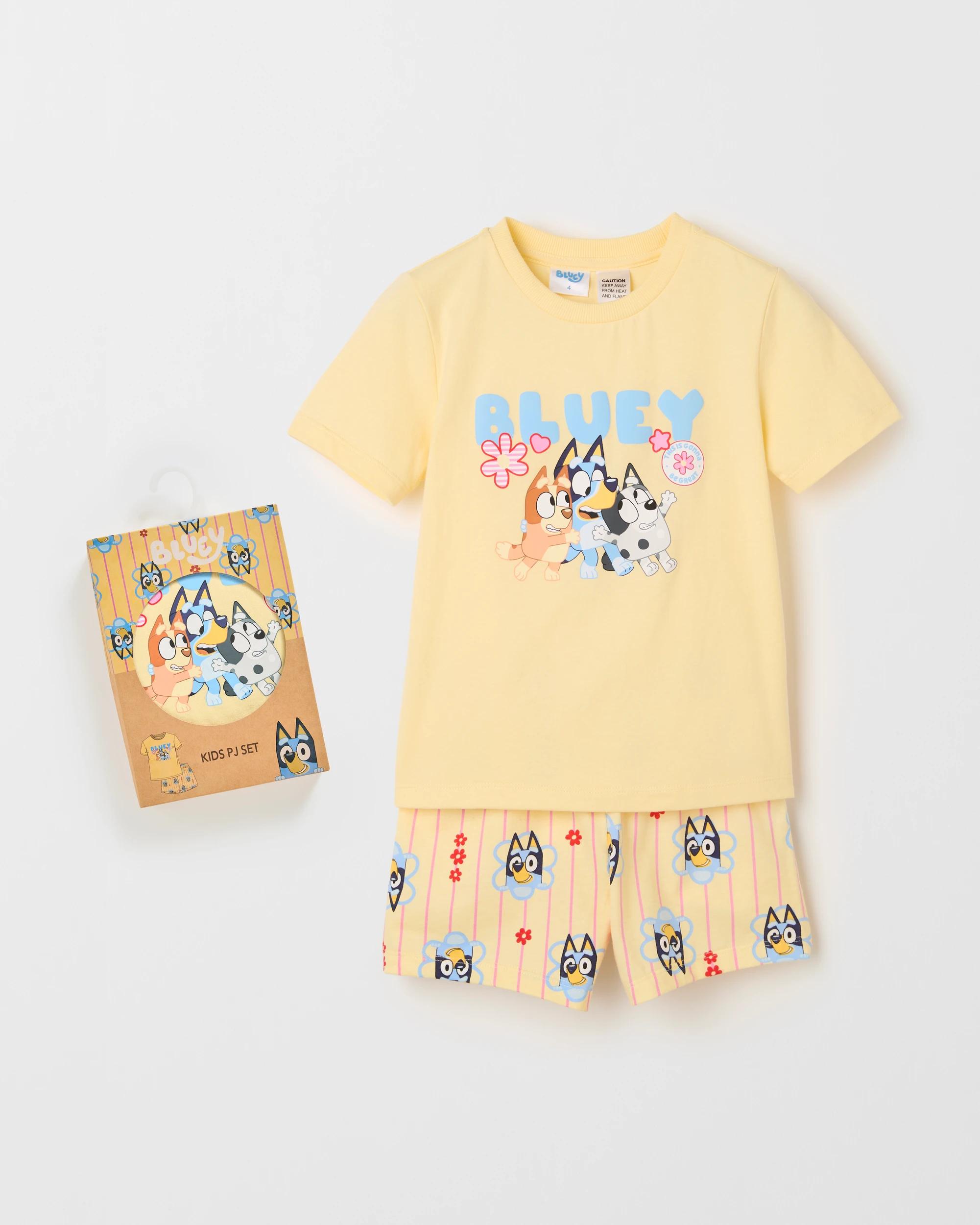 1 Licensed Bluey Australian Cotton Younger Girls Pyjama Set BLUEY YELLOW, 1 of 4