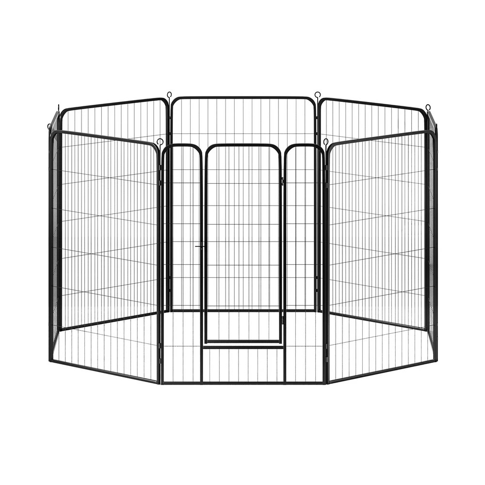 1 i.Pet Pet Dog Playpen 48" Enclosure 8 Panel Cage Kennel Puppy Fence Play Pen - Black, 1 of 5