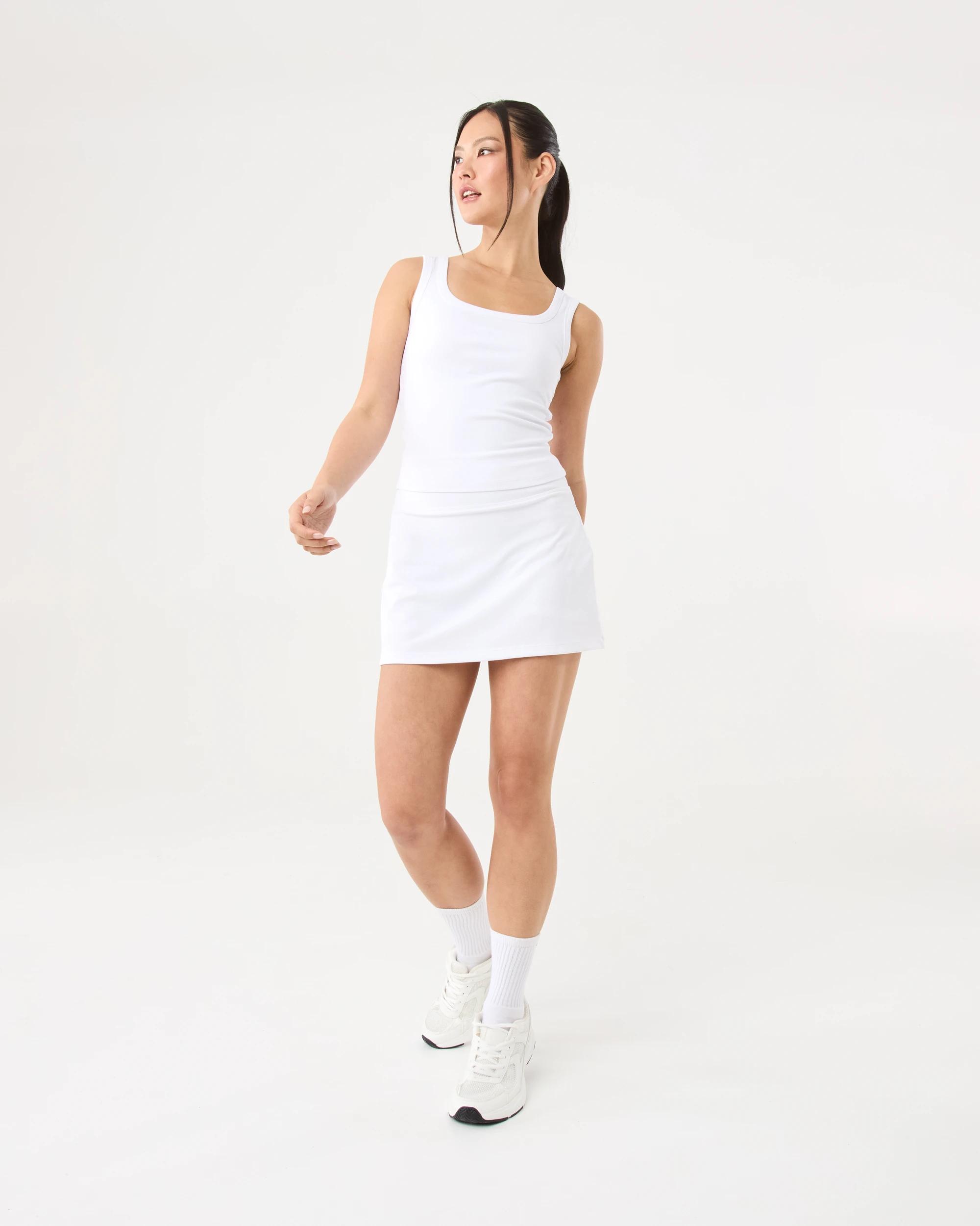 3 Active Womens Ribbed Skort White, 3 of 8
