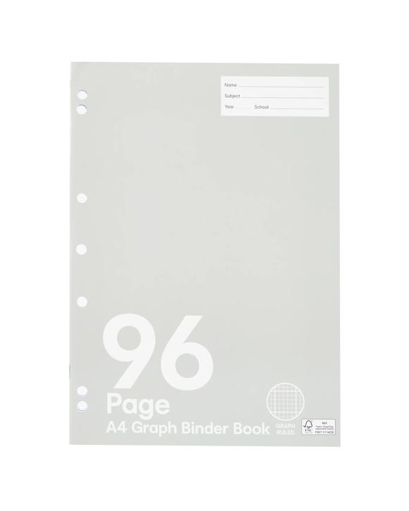 A4 Graph Binder Book - 96 Pages, Grey