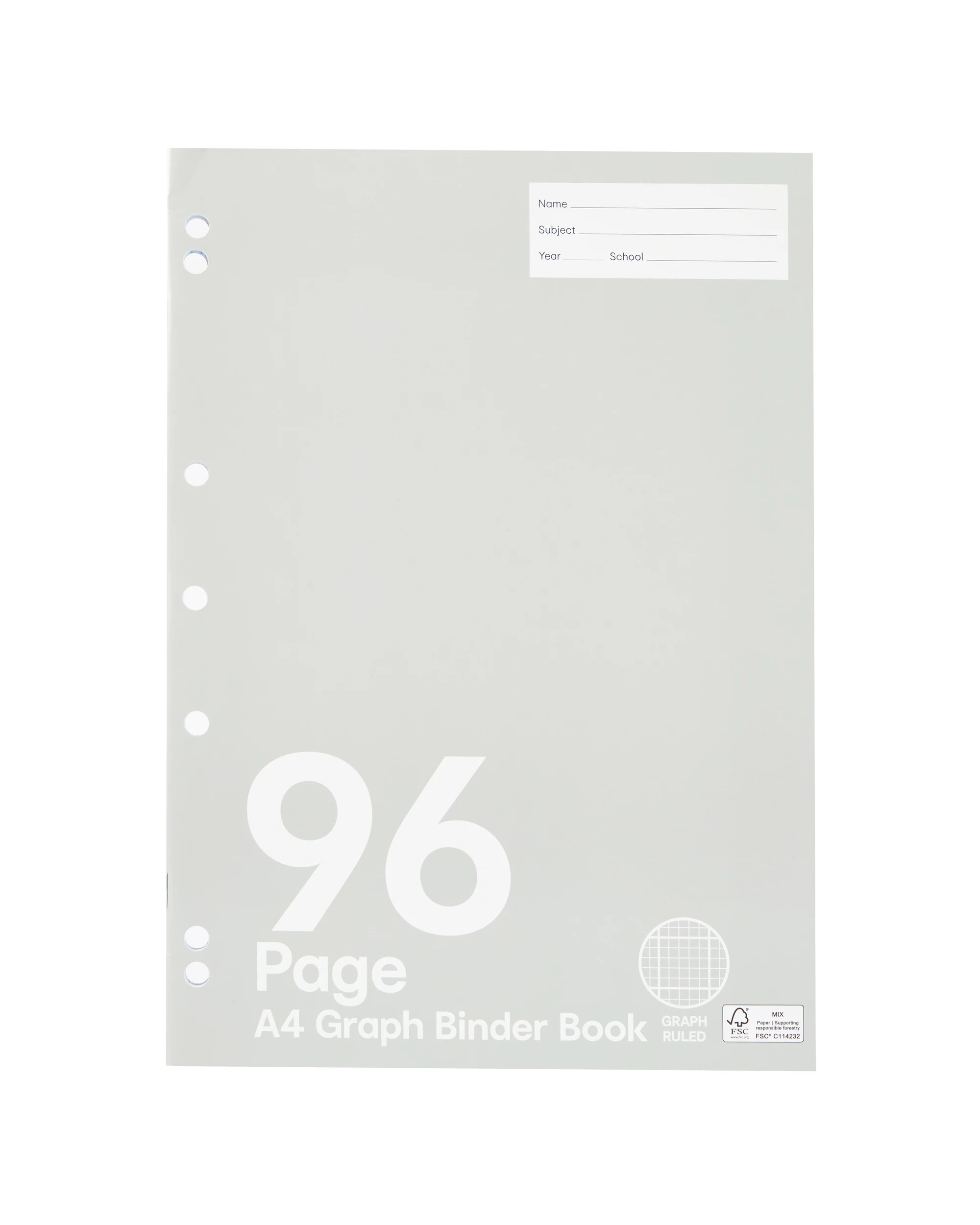 1 A4 Graph Binder Book - 96 Pages, Grey, 1 of 4