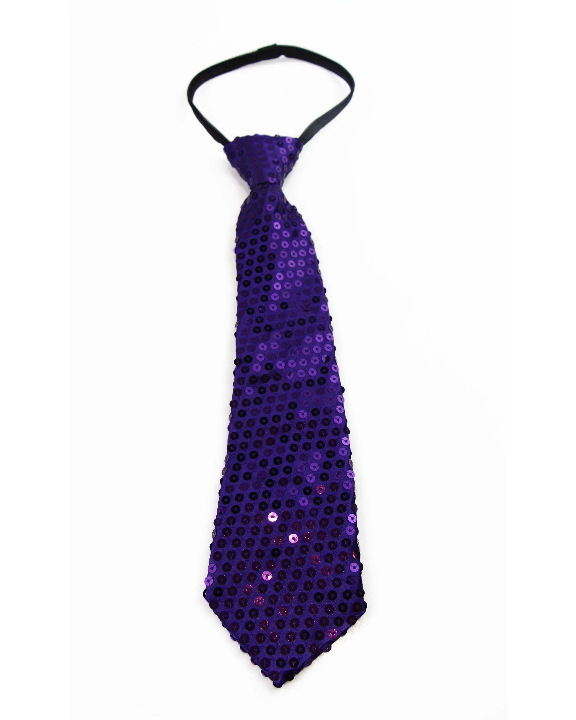 2 Zasel Teen Boys Kids Purple Sequin Elastic Neck Tie - Purple, 2 of 3