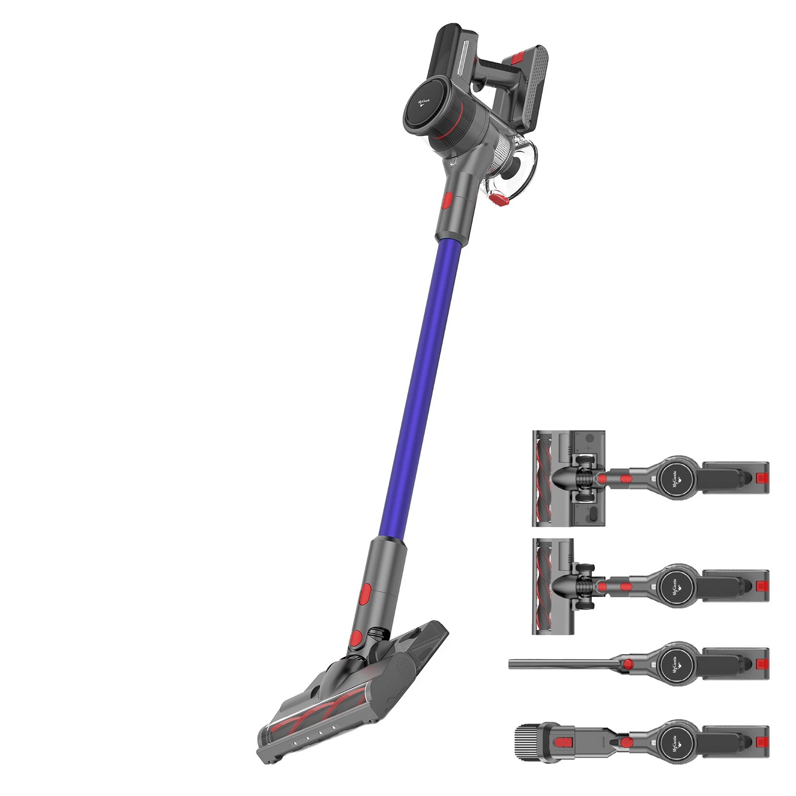 1 MyGenie X-Lite HYDRA Glide Pro Cordless Stick Vacuum Mop Lights HEPA - Blue, 1 of 10