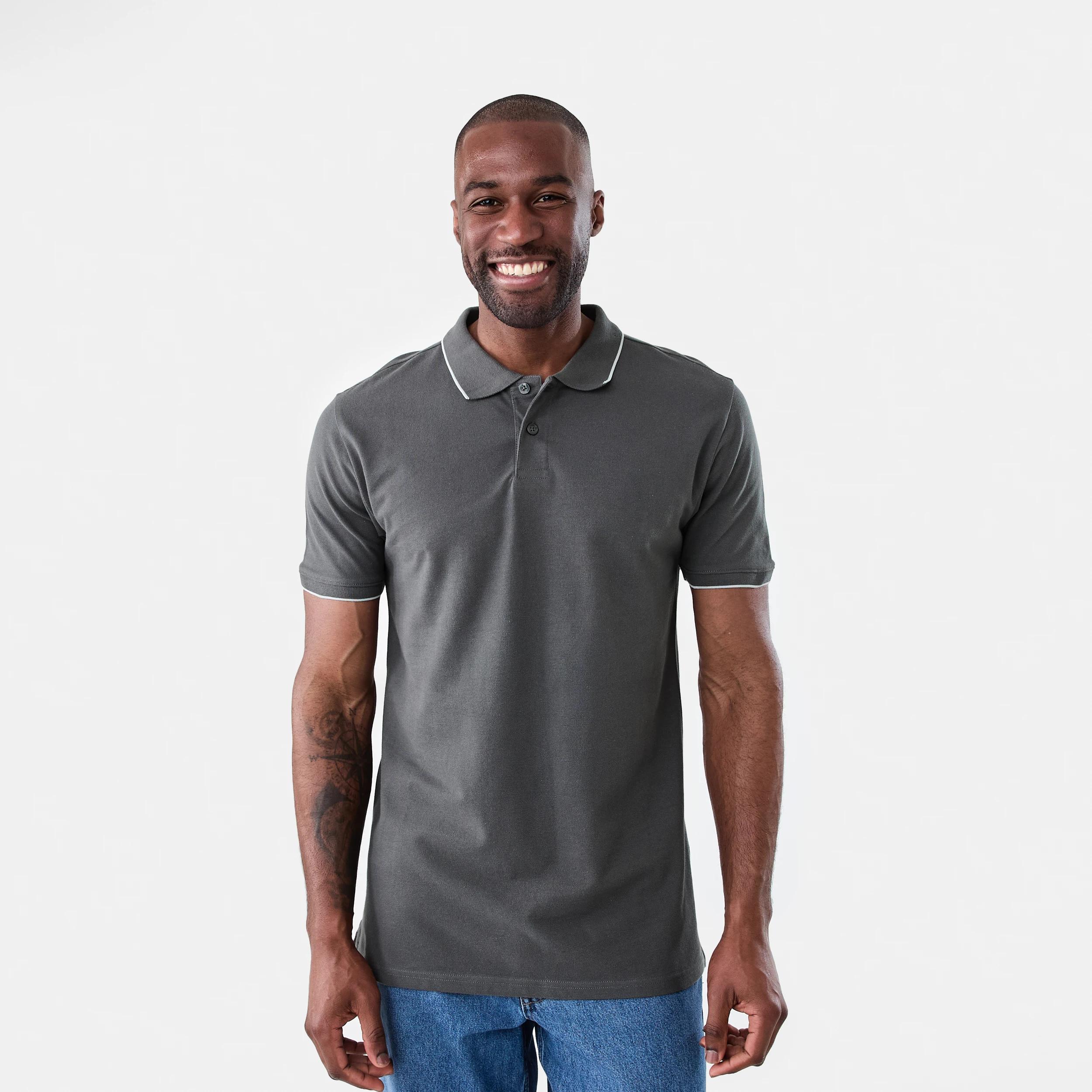 1 Pique Polo Shirt SLATE GREY, 1 of 5