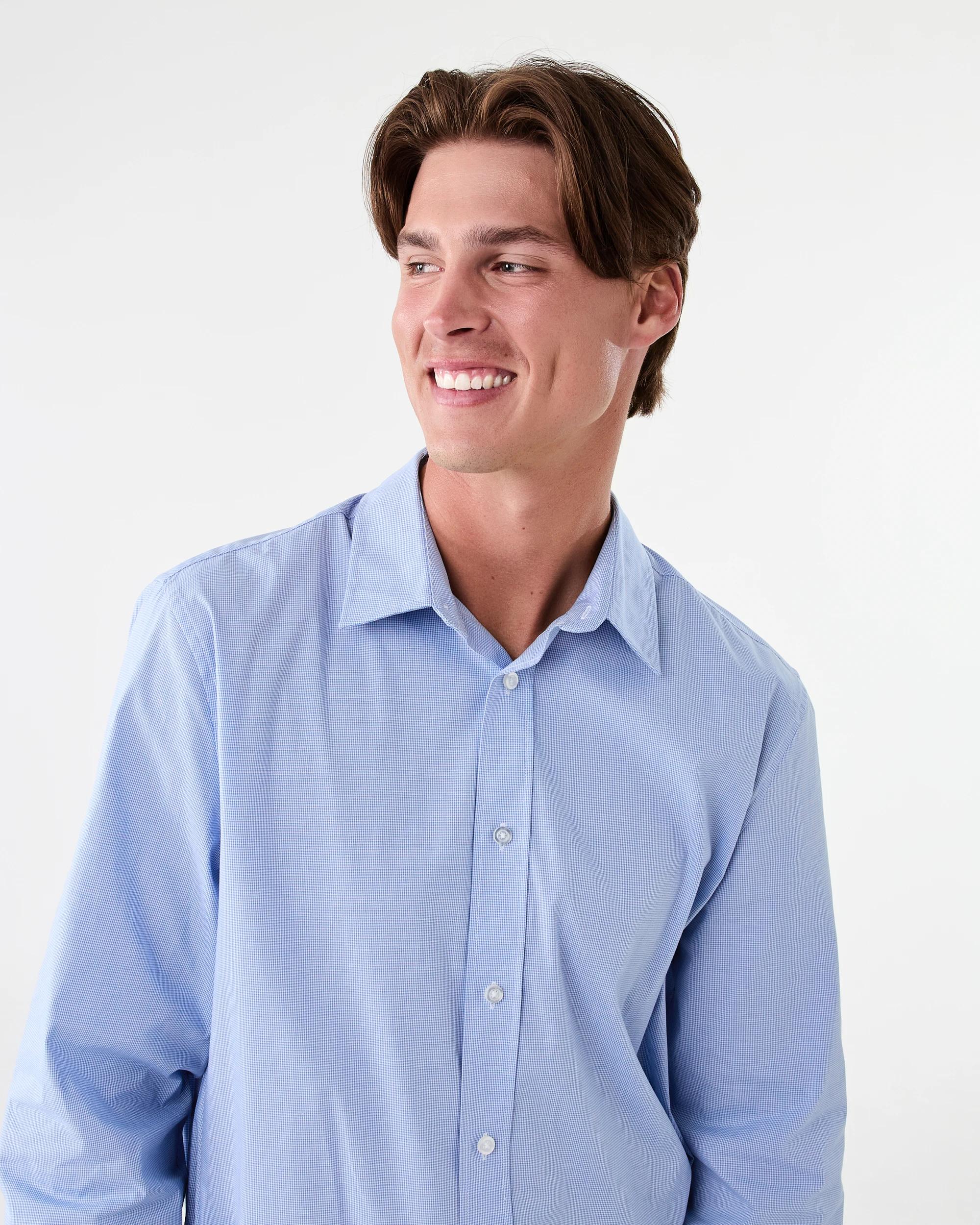 4 Workwear Long Sleeve Business Shirt Blu Micro, 4 of 7