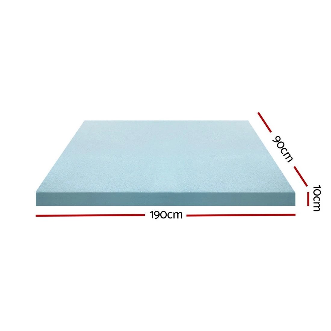 2 Giselle Bedding Memory Foam Mattress Topper Cool Gel 10cm Single
 - blue, 2 of 7