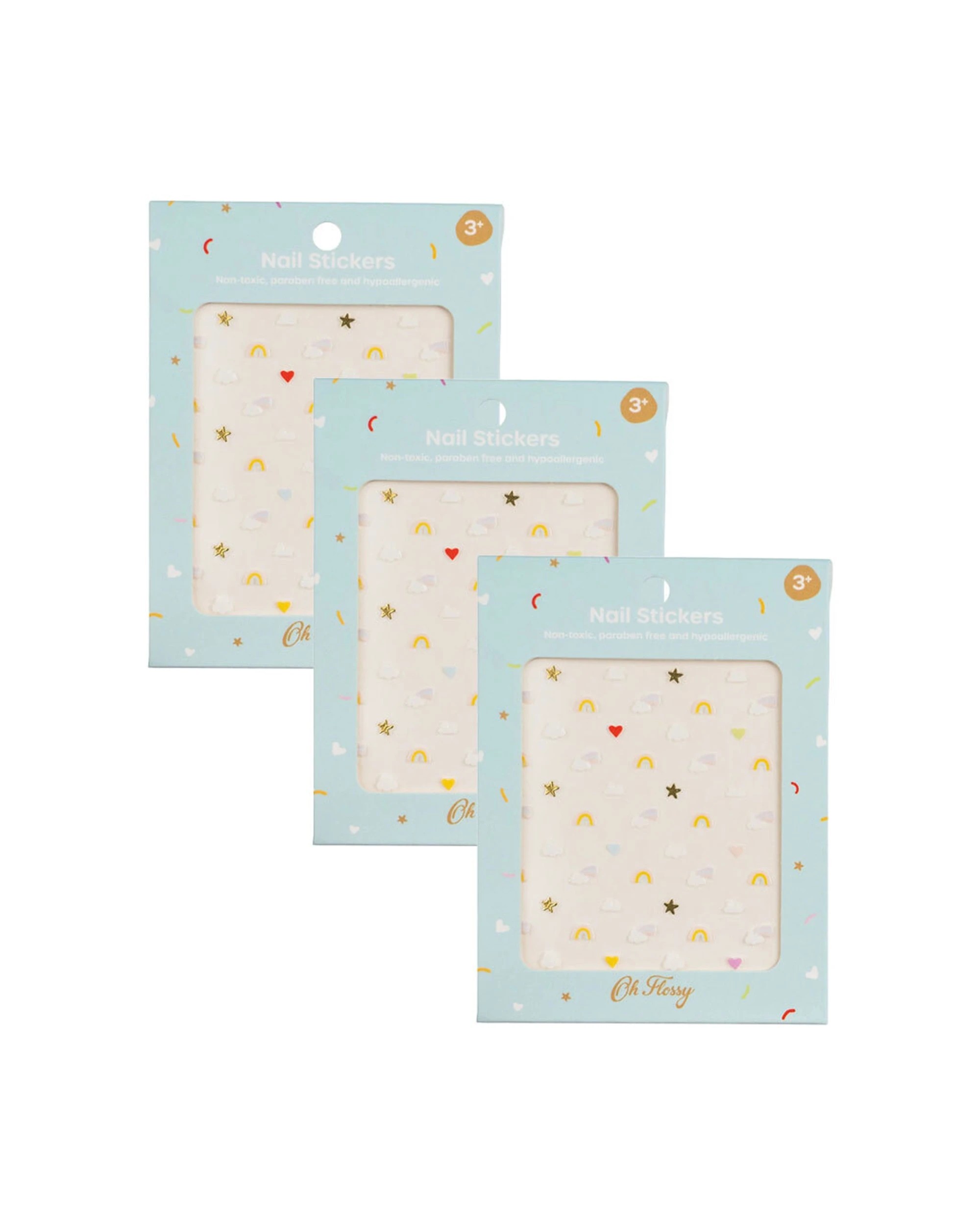 1 OH FLOSSY 3PK Cosmetic Nail Stickers Sky Theme Kids Nail Art Set - Multi, 1 of 5