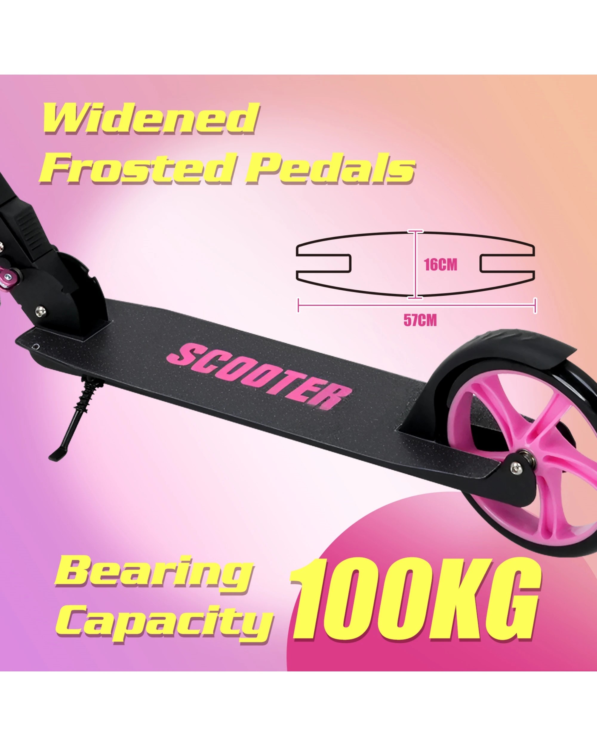 7 Advwin Folding Kids Kick Scooter w/ Big Wheel & Adjustable Height Pink, 7 of 8