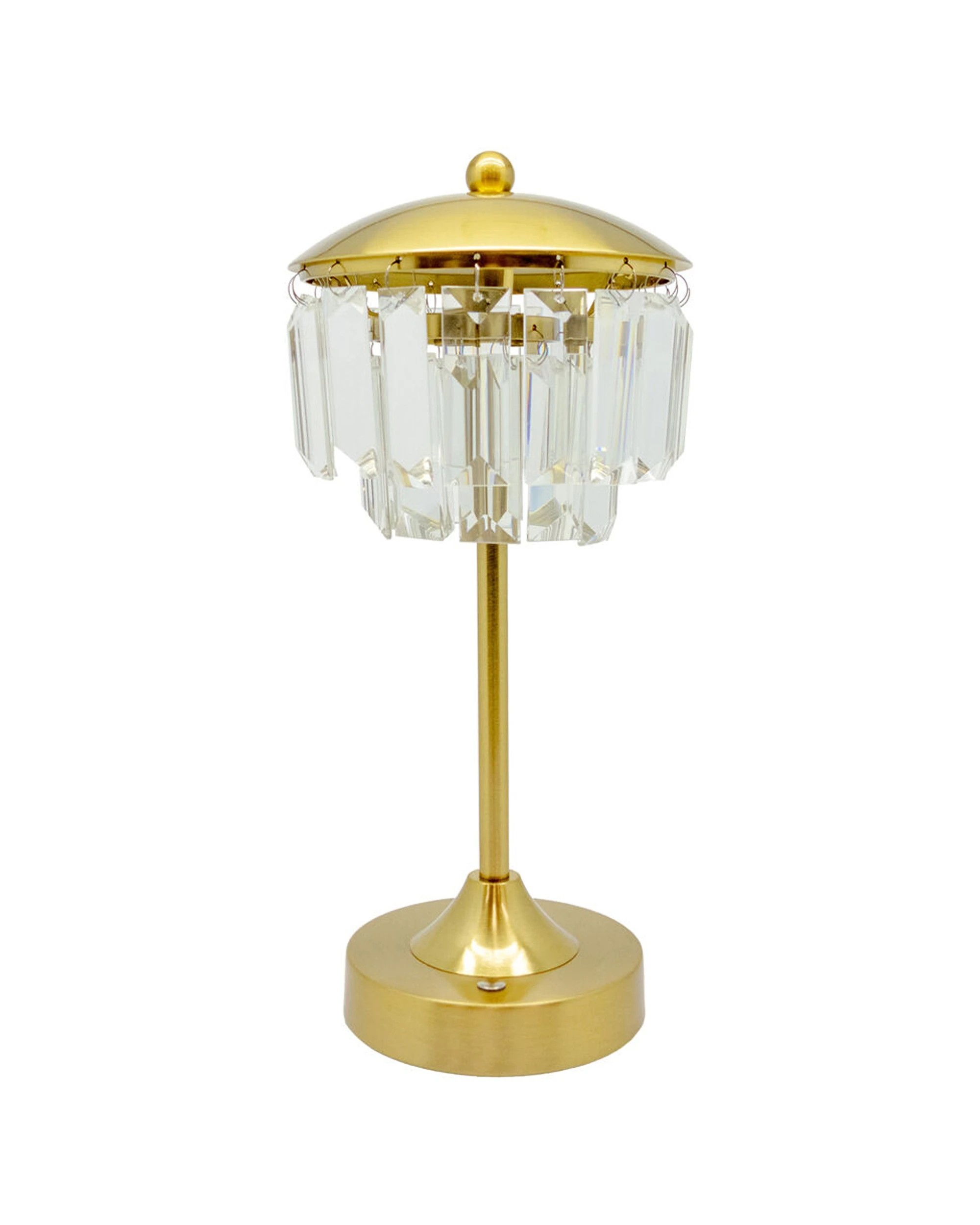 1 BOYLE Rechargeable LED Table Lamp Crystals Shade Adjustable Lighting 2000mA - Bronze, 1 of 8