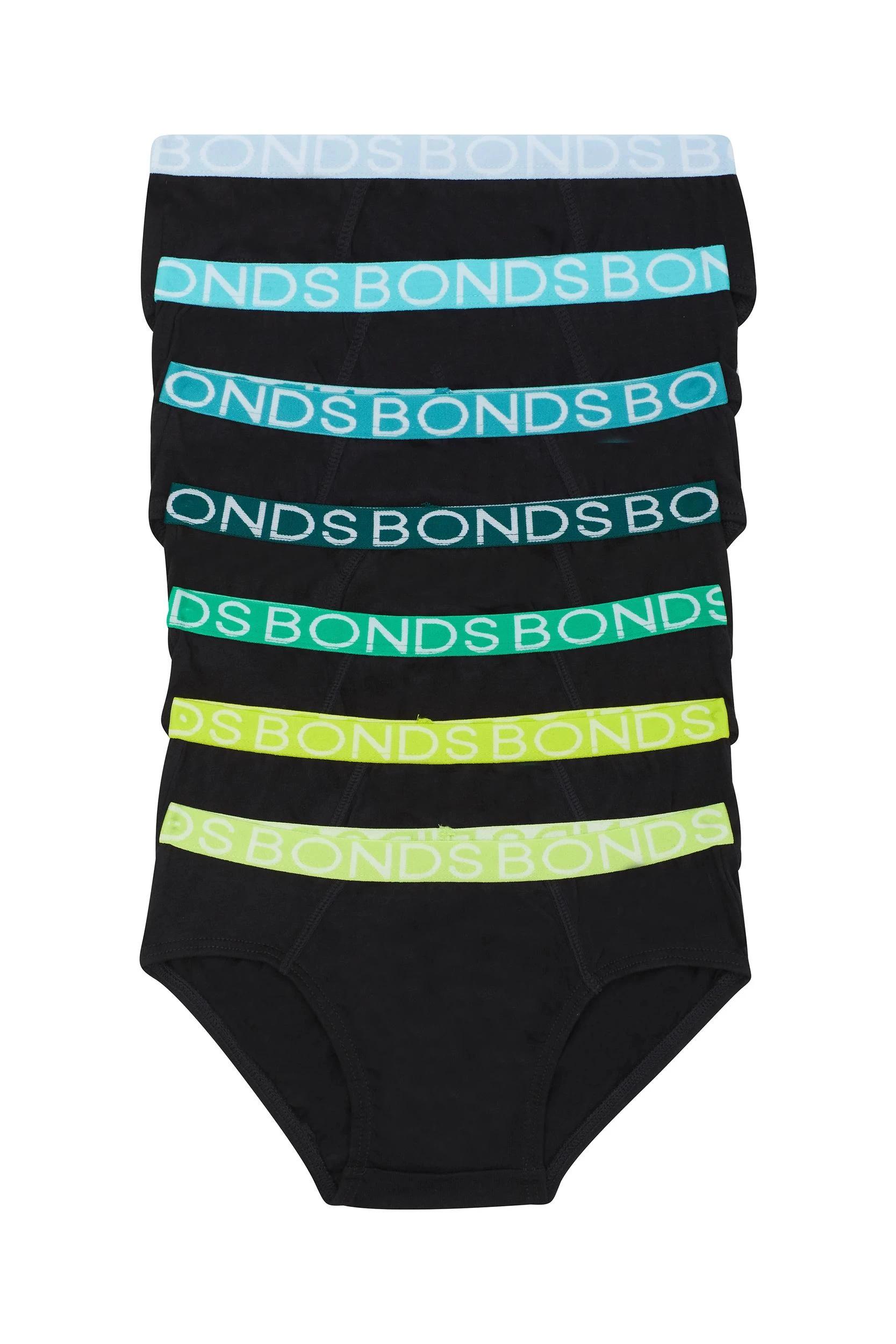 1 Bonds 7 Pack Boys Briefs PACK 06 BLACK, 1 of 3
