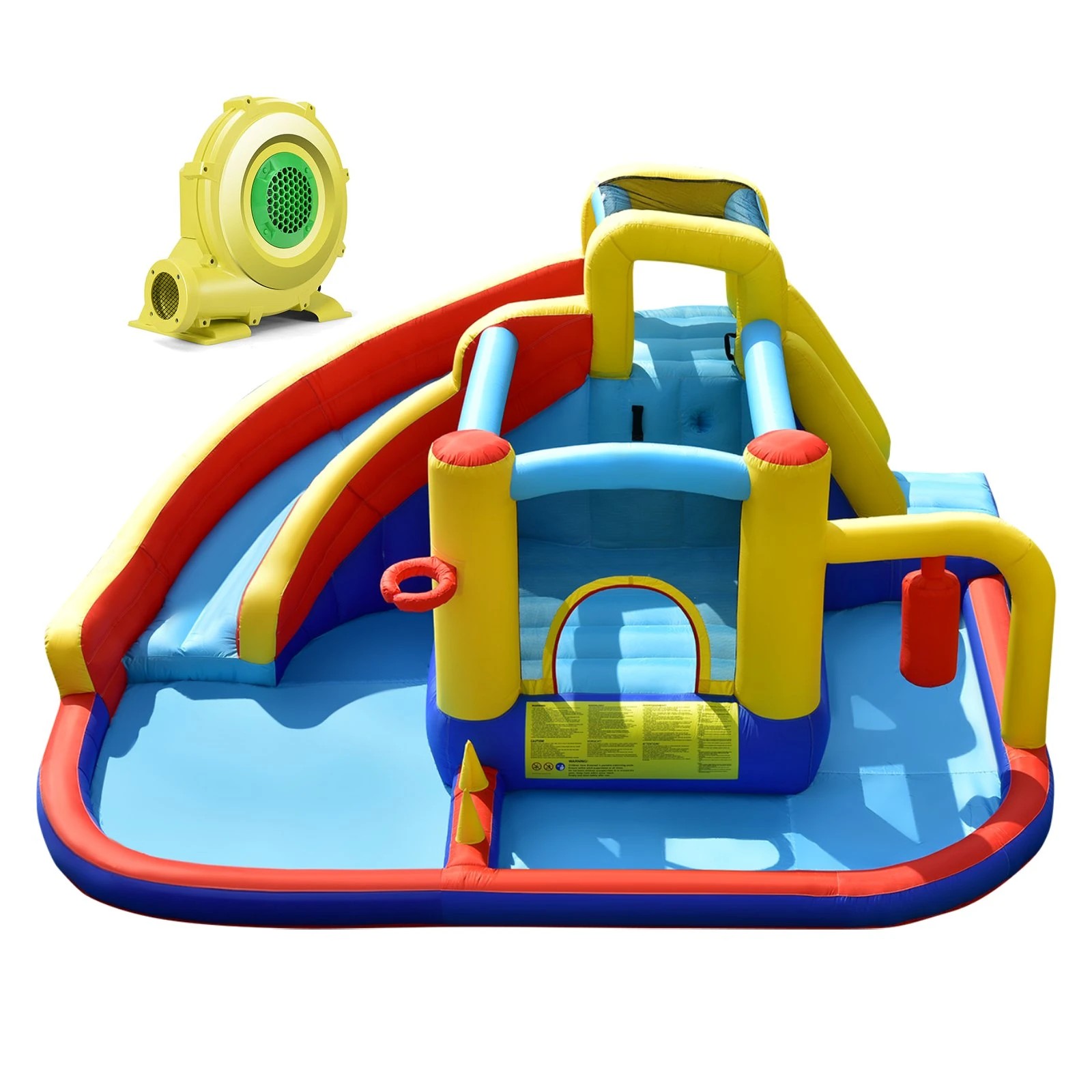 1 Costway 7-in-1 Inflatable Water Park Trampoline Jumping Castle w/Blower, 1 of 1