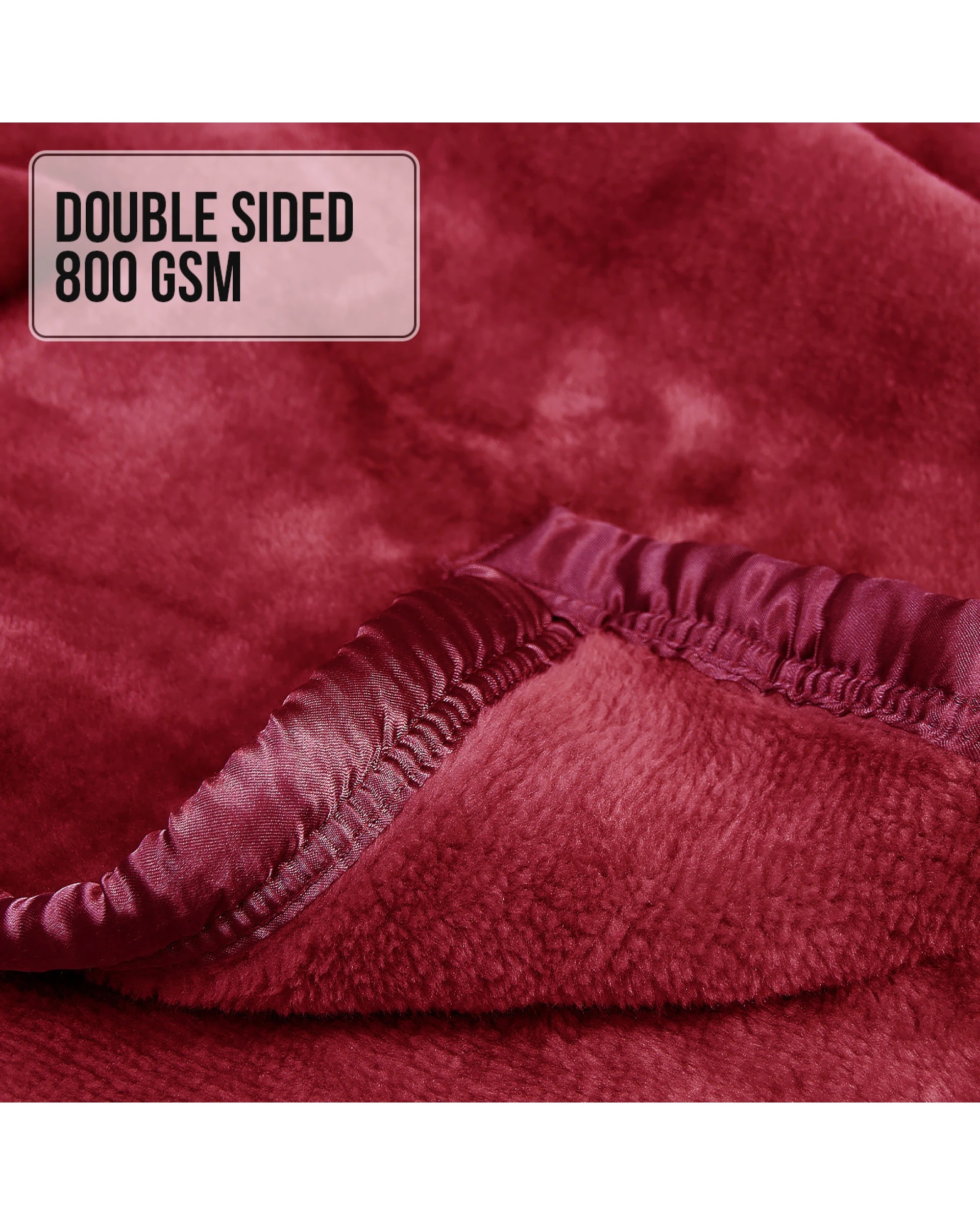 5 Laura Hill 800-gsm Mink Blanket Queen Size Double-sided Soft Plush Bed Faux Throw Rug Red
 - Queen Bed, 5 of 7