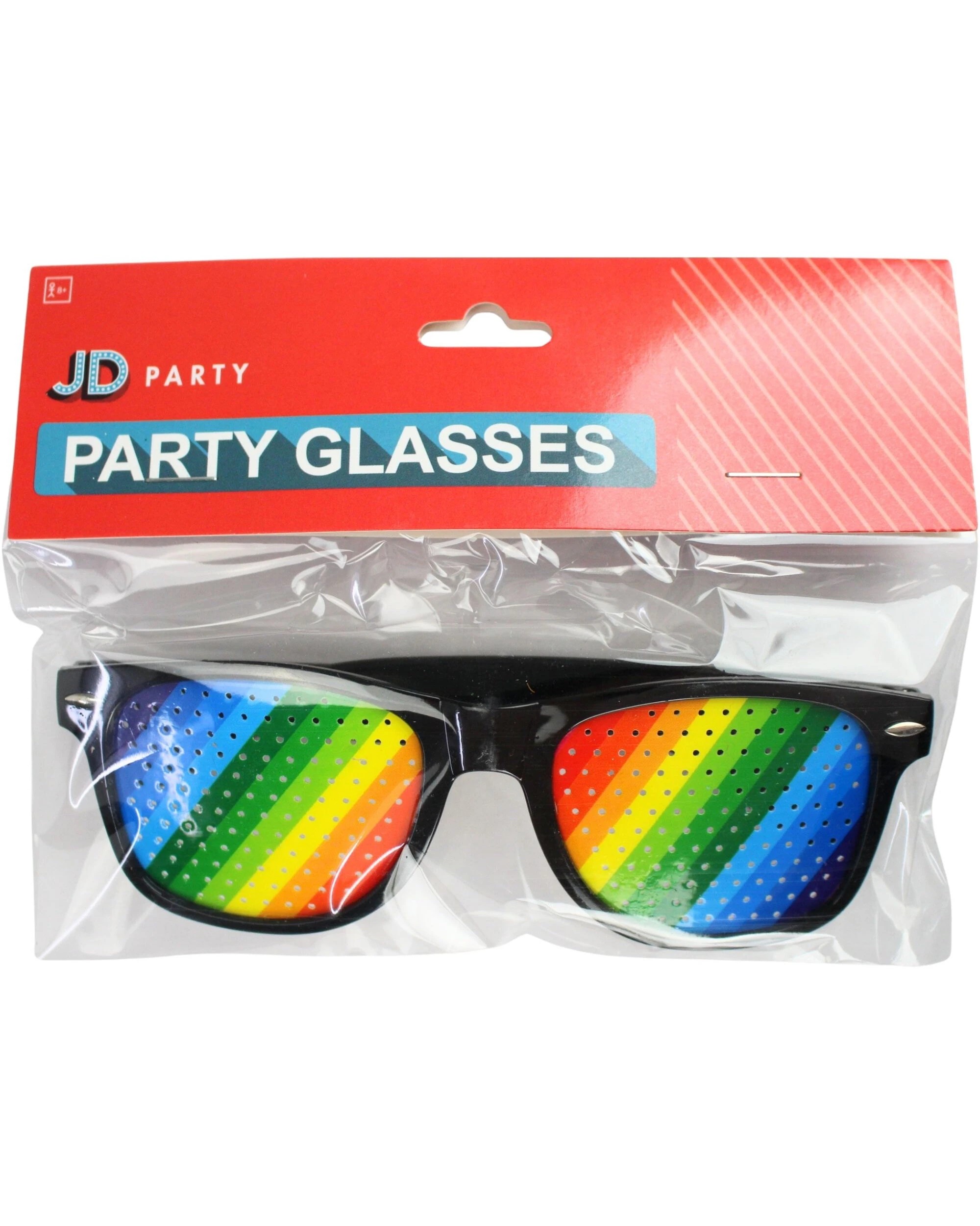 3 Partyrama Rainbow Striped Party Glasses - One Size - Multi, 3 of 4