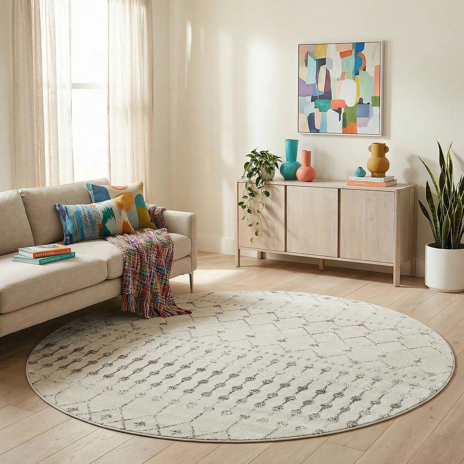 Common Ground Rugs Lustre Elsa 240x240cm Round - Large Pet Friendly Rug ...