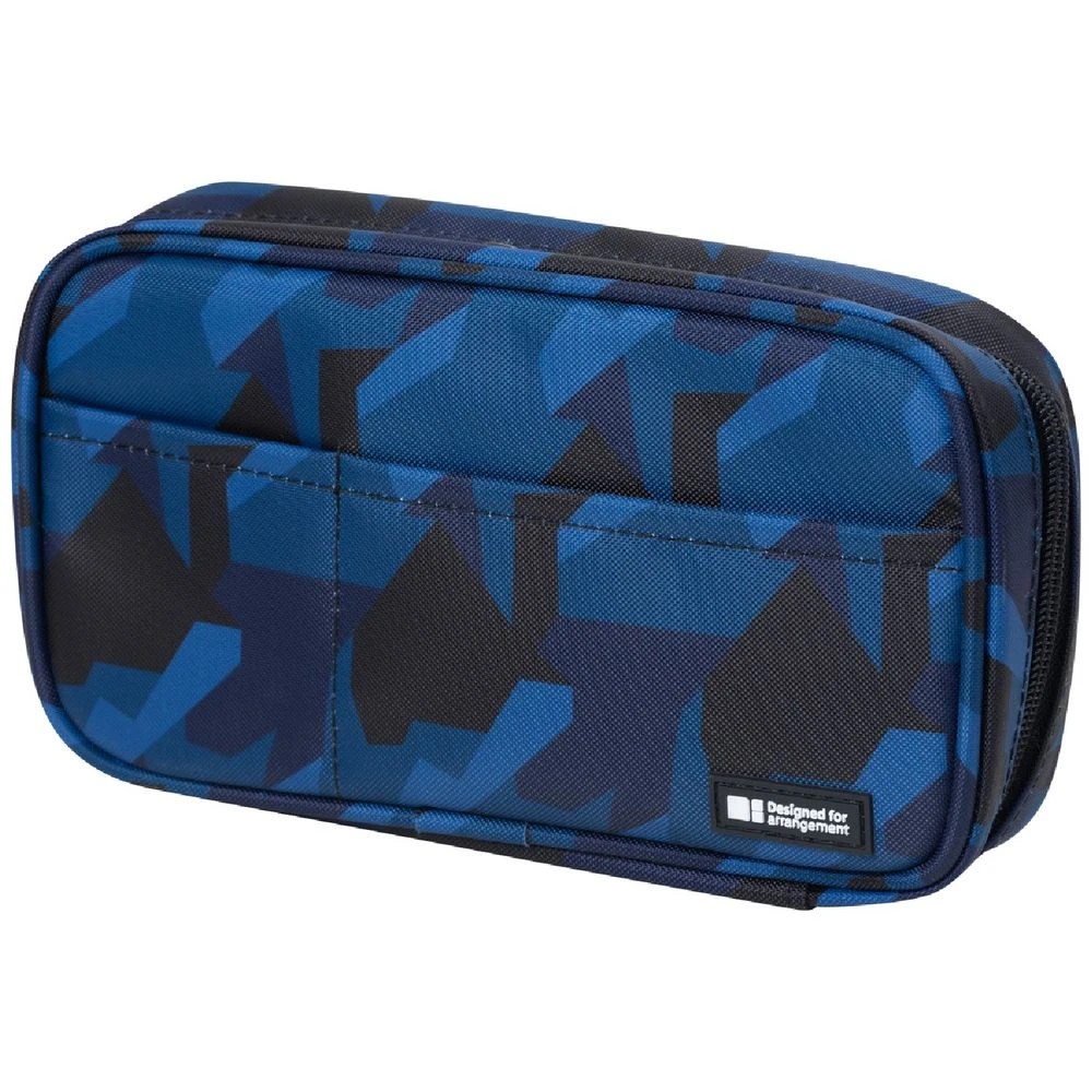 1 Liht Lab Single Zip Multi Compartment Pencil Case Navy Camo, 1 of 3