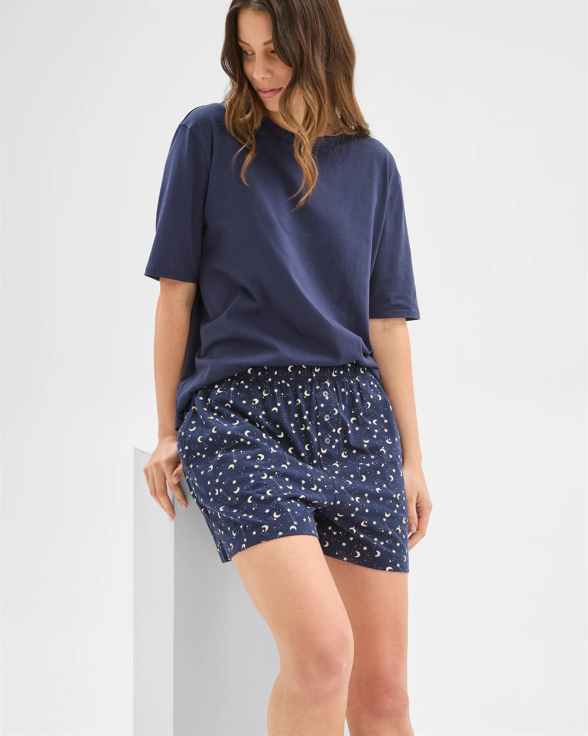 5 Target Australian Cotton Jersey Sleep Boxer Shorts STARS NAVY BLUE, 5 of 5