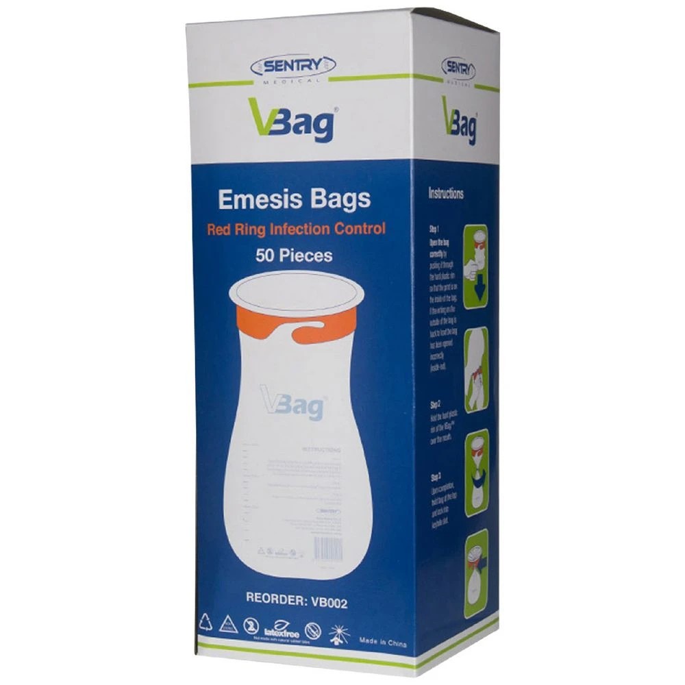 1 Sentry VBag Plastic Vomit Bag 1500ml 50 pack, 1 of 2