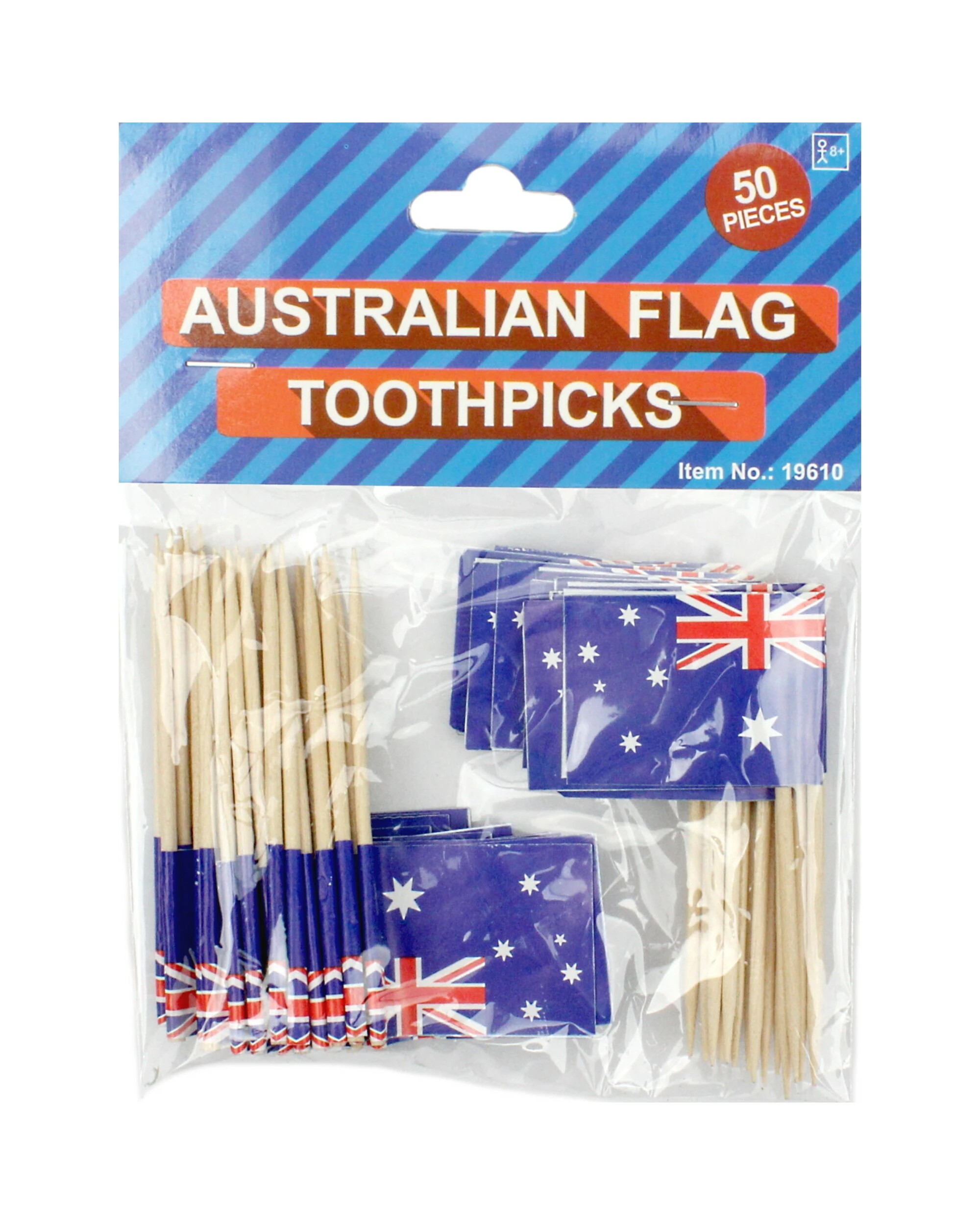 1 JD Party Australian Flag Picks Pack of 50 - Blue, 1 of 1