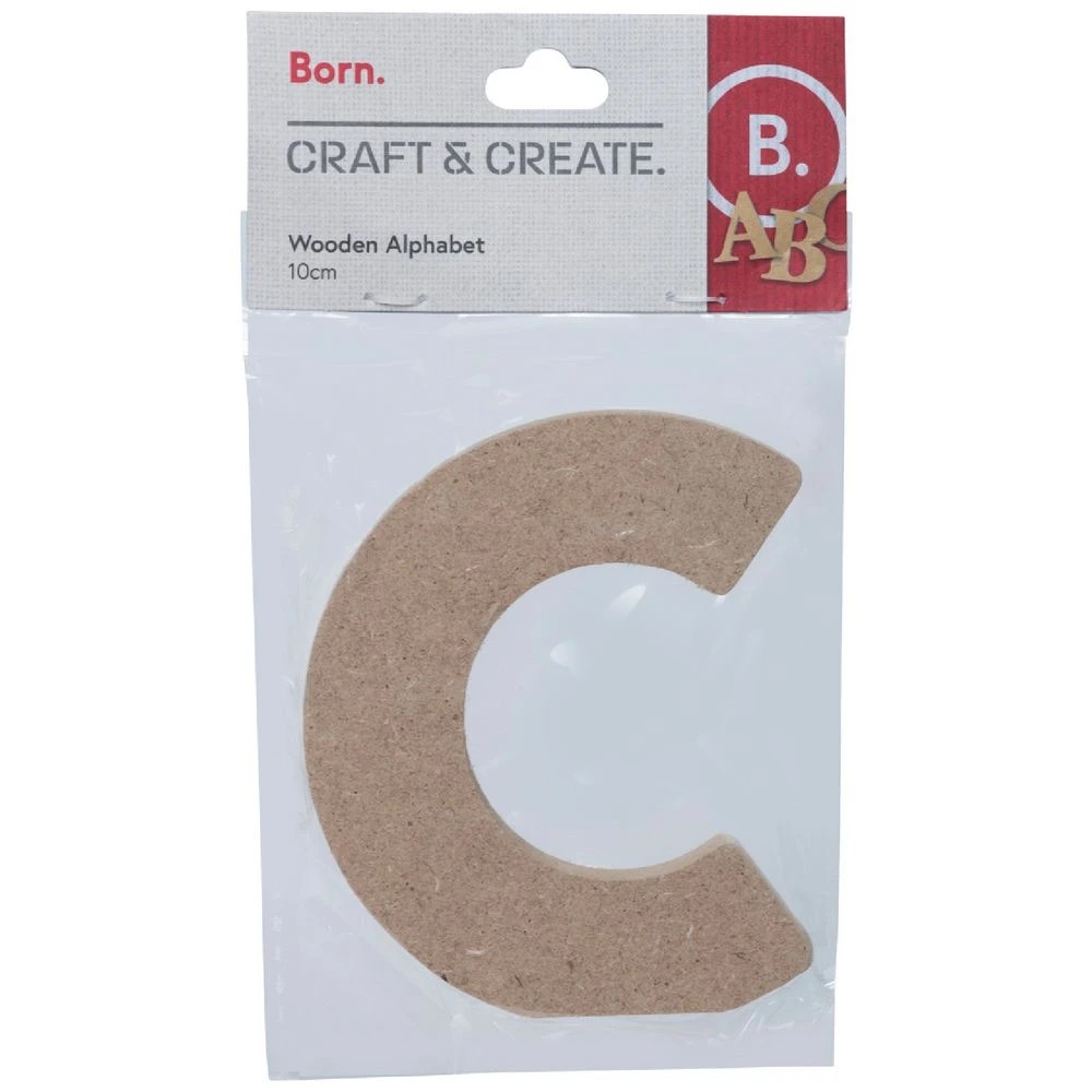 1 Born Wooden Alphabet Letter C 10cm, 1 of 3