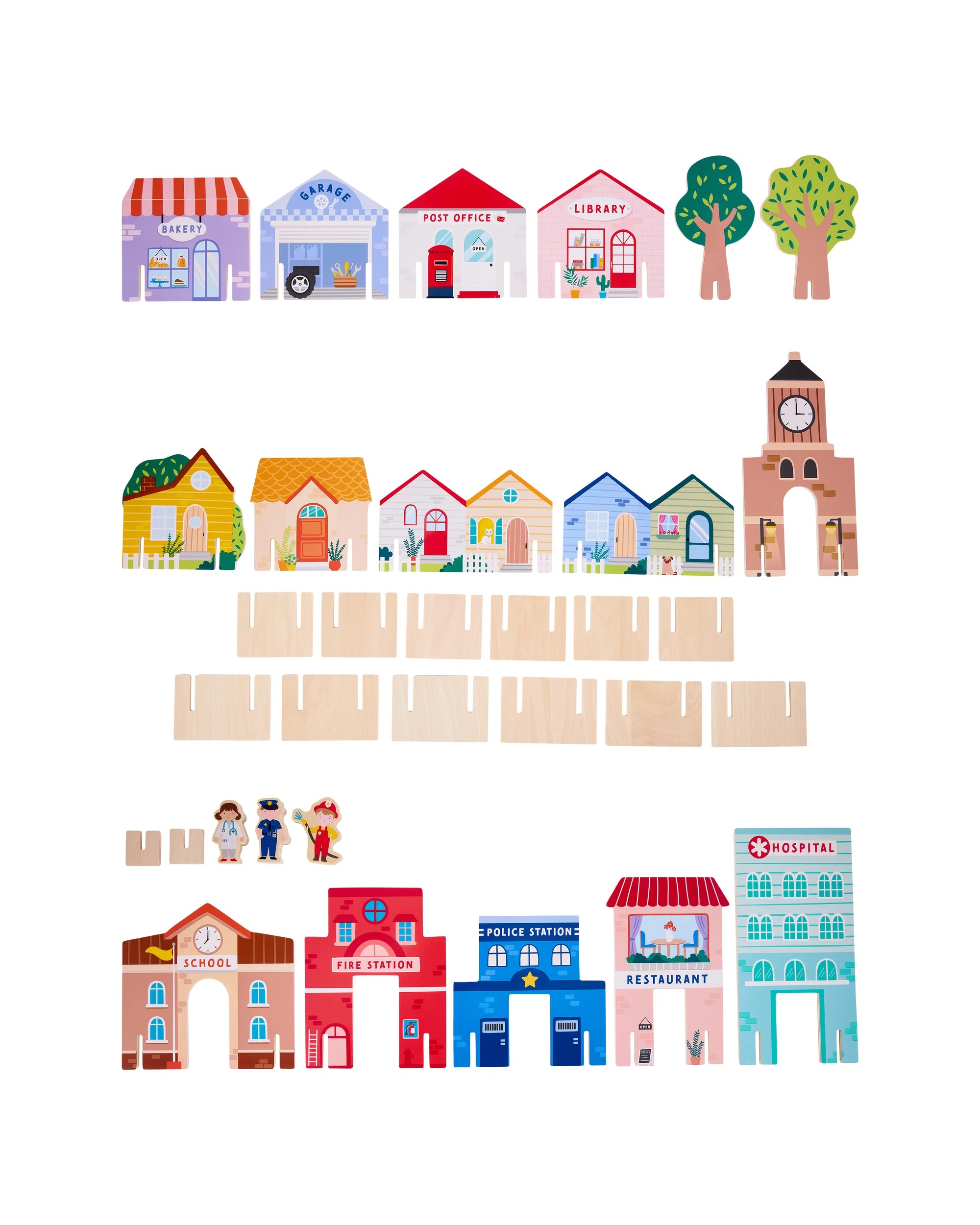 5 33 Piece Wooden Town Playset, 5 of 7