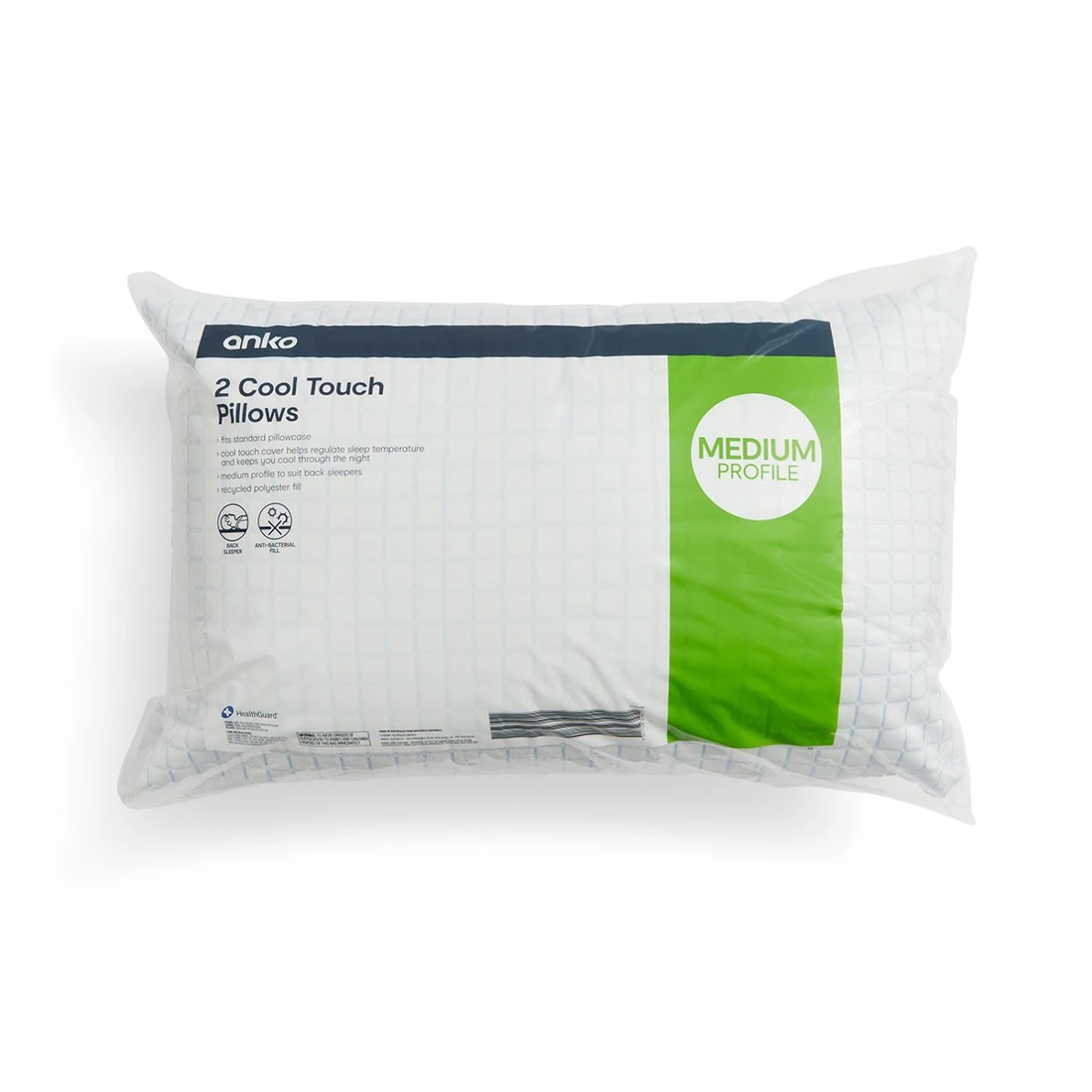 1 2 Pack Cool Touch Pillows - Medium Profile, White, 1 of 6