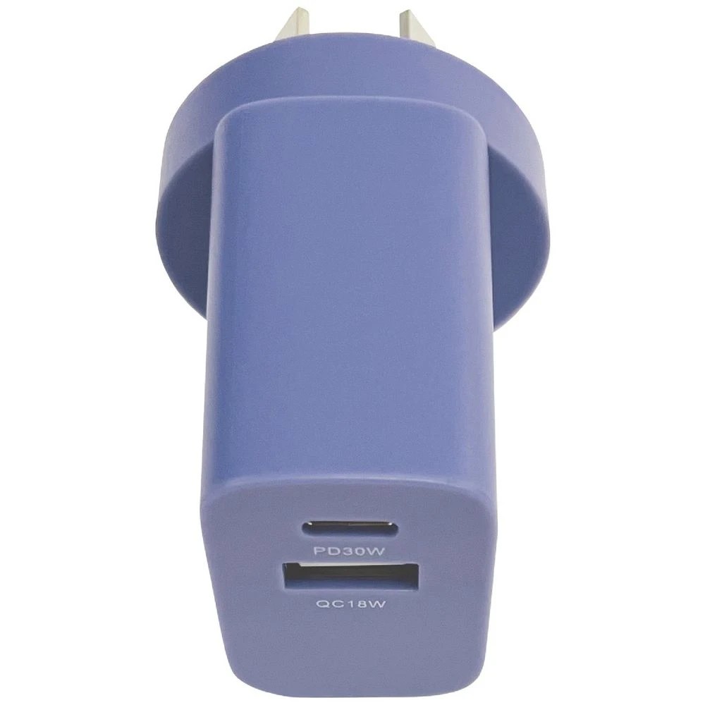 2 Otto 30W 2-Port USB-C + USB-A Wall Charger Pastel Blue, 2 of 7