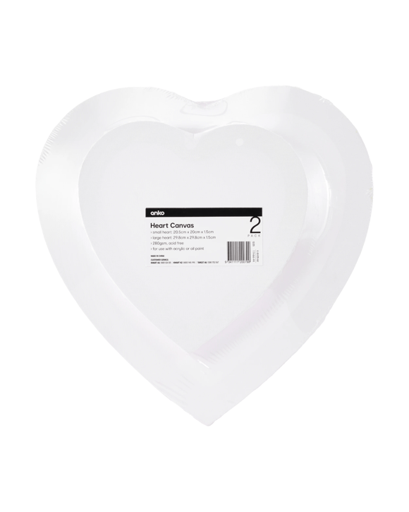 2 Pack Heart Canvas Set