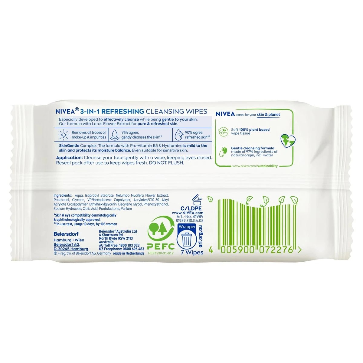 2 Nivea 7 Pack 3-in-1 Refreshing Cleansing Wipes - Pro Vitamin B5 and Hydramine, 2 of 10