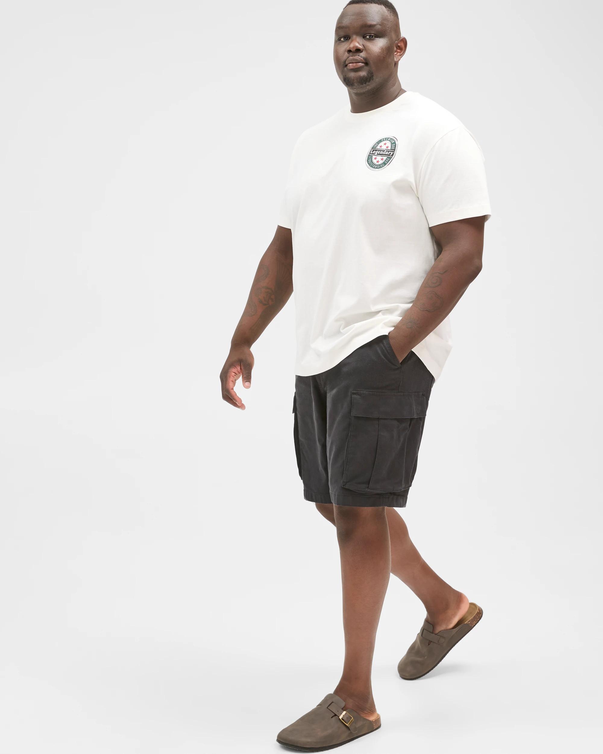 5 Target Man Plus Size Australian Cotton T-Shirt WHITE LAGER THAN LIFE, 5 of 6