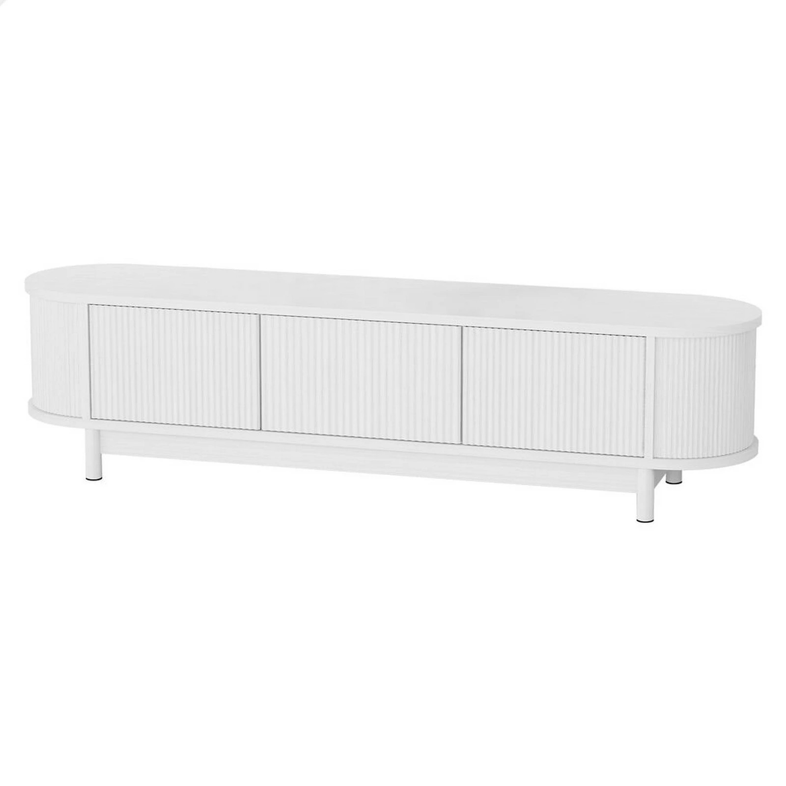 1 Alfordson TV Cabinet Entertainment Unit Stand 160cm Storage Shelf - White, 1 of 10