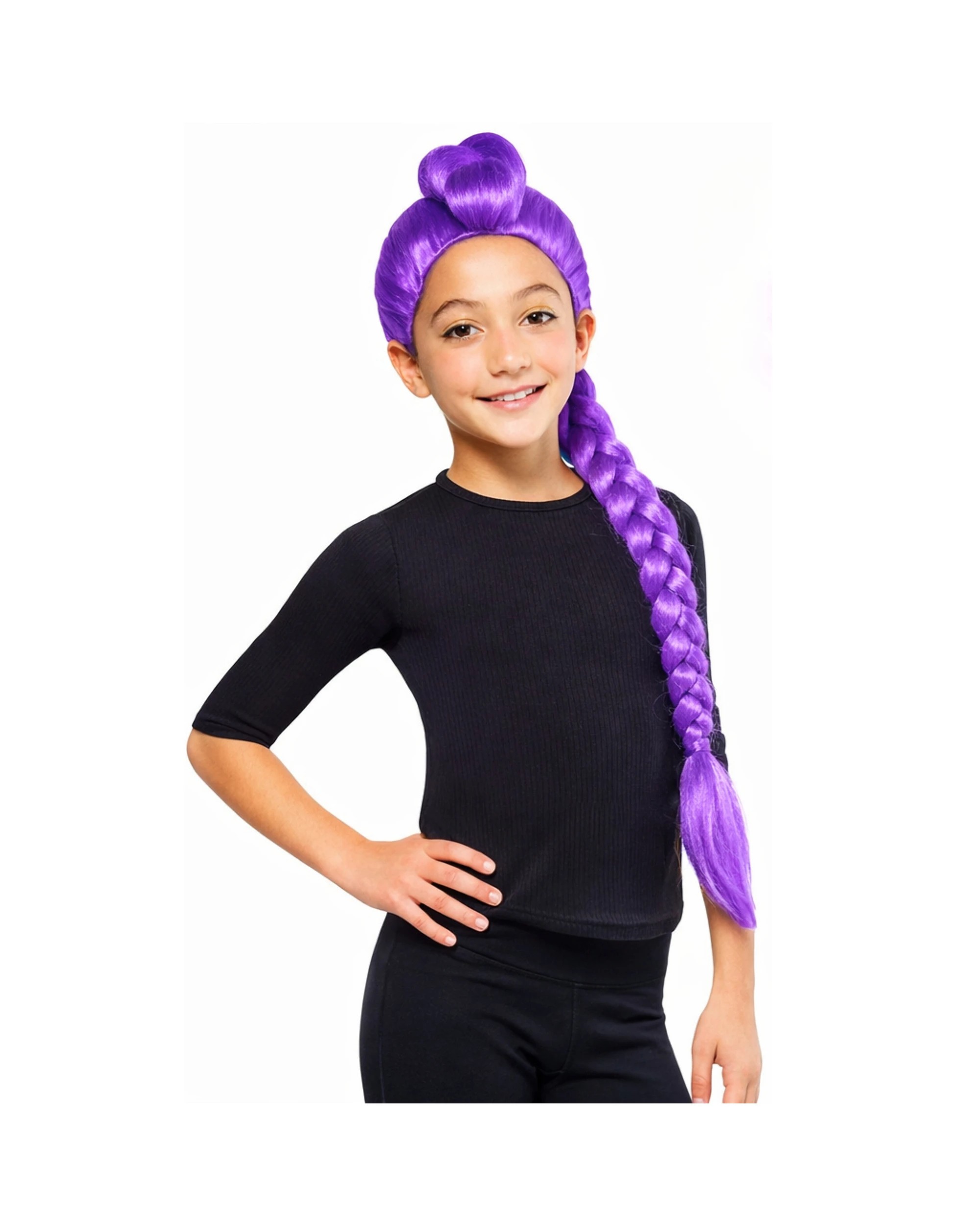 4 Rubies Kids K Pop Demon Hunters Rumi Wig - One Size - Purple, 4 of 5