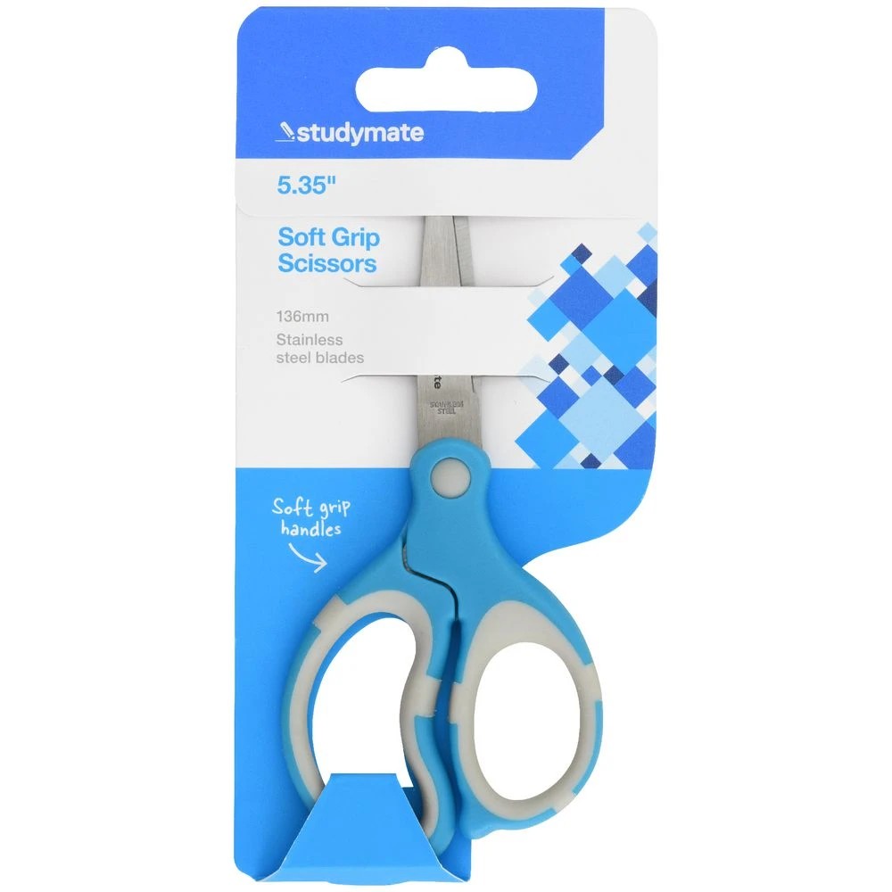 2 Studymate Soft Grip Scissors 135mm Blue, 2 of 2