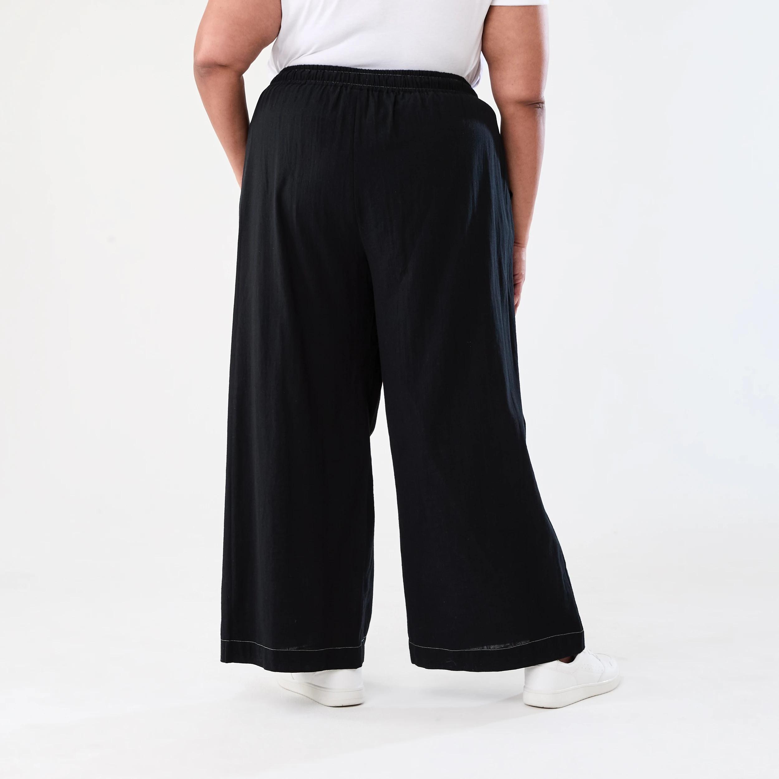 3 Curve Contrast Seam Pants BLACK, 3 of 6