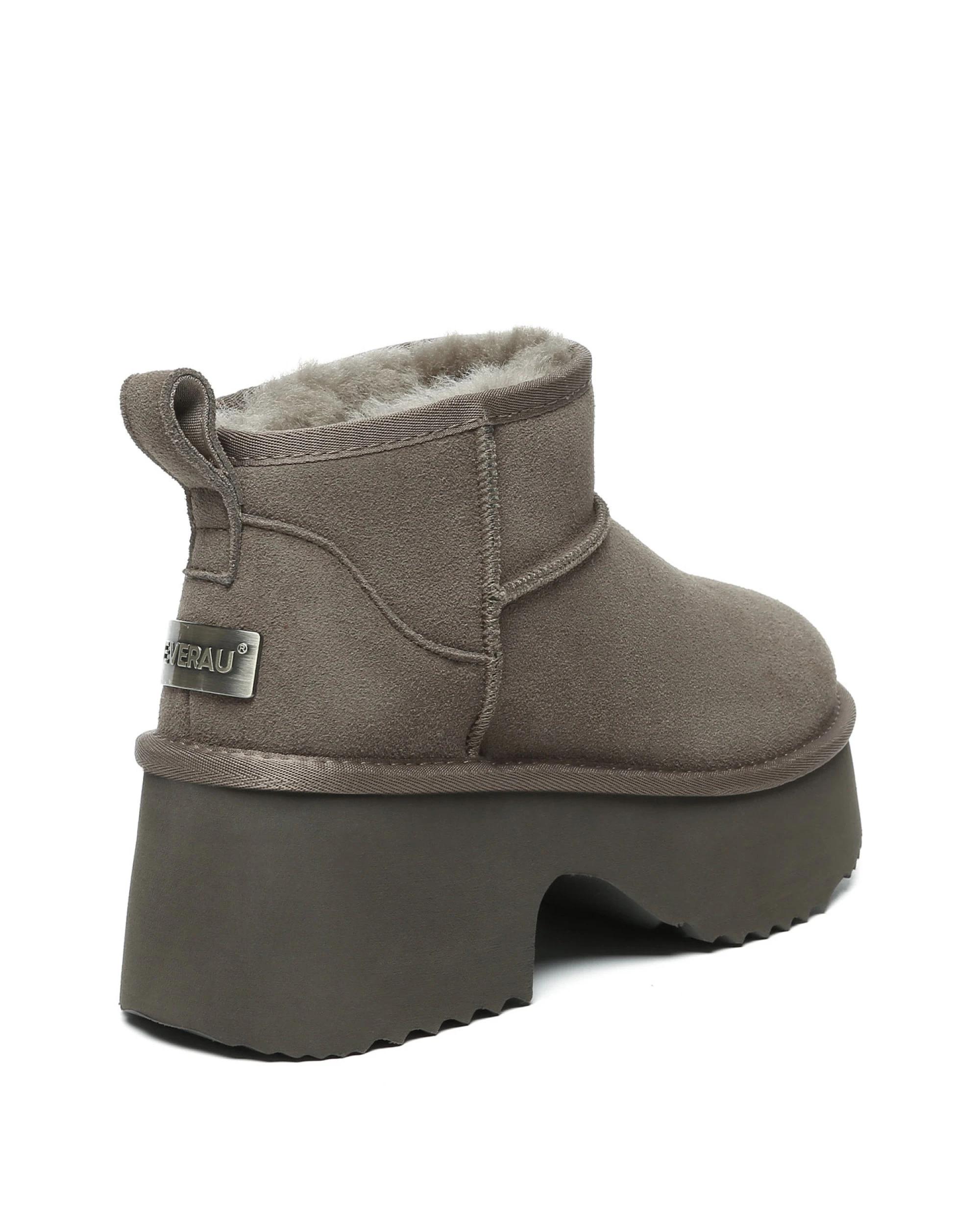 3 Everau Womens Ariel Platform Boots WALNUT, 3 of 5