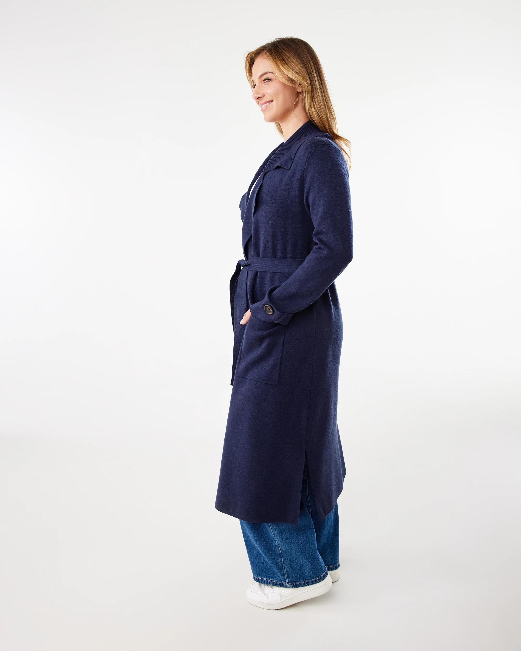 3 Trench Coatigan Navy Blaze, 3 of 8